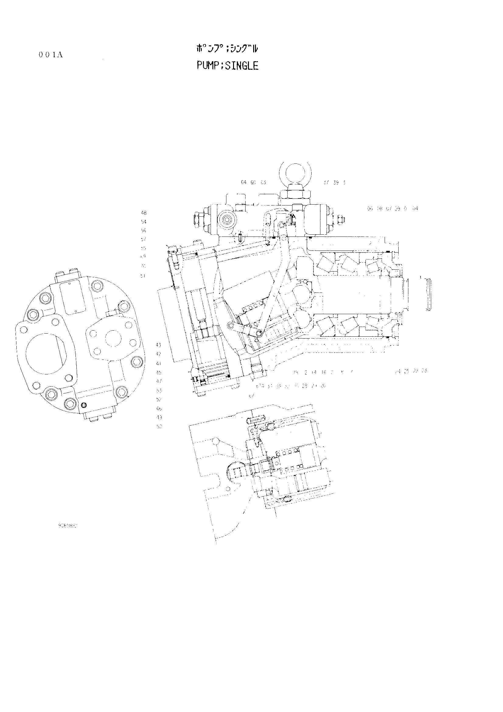 Схема Одинарный насос HITACHI EX220