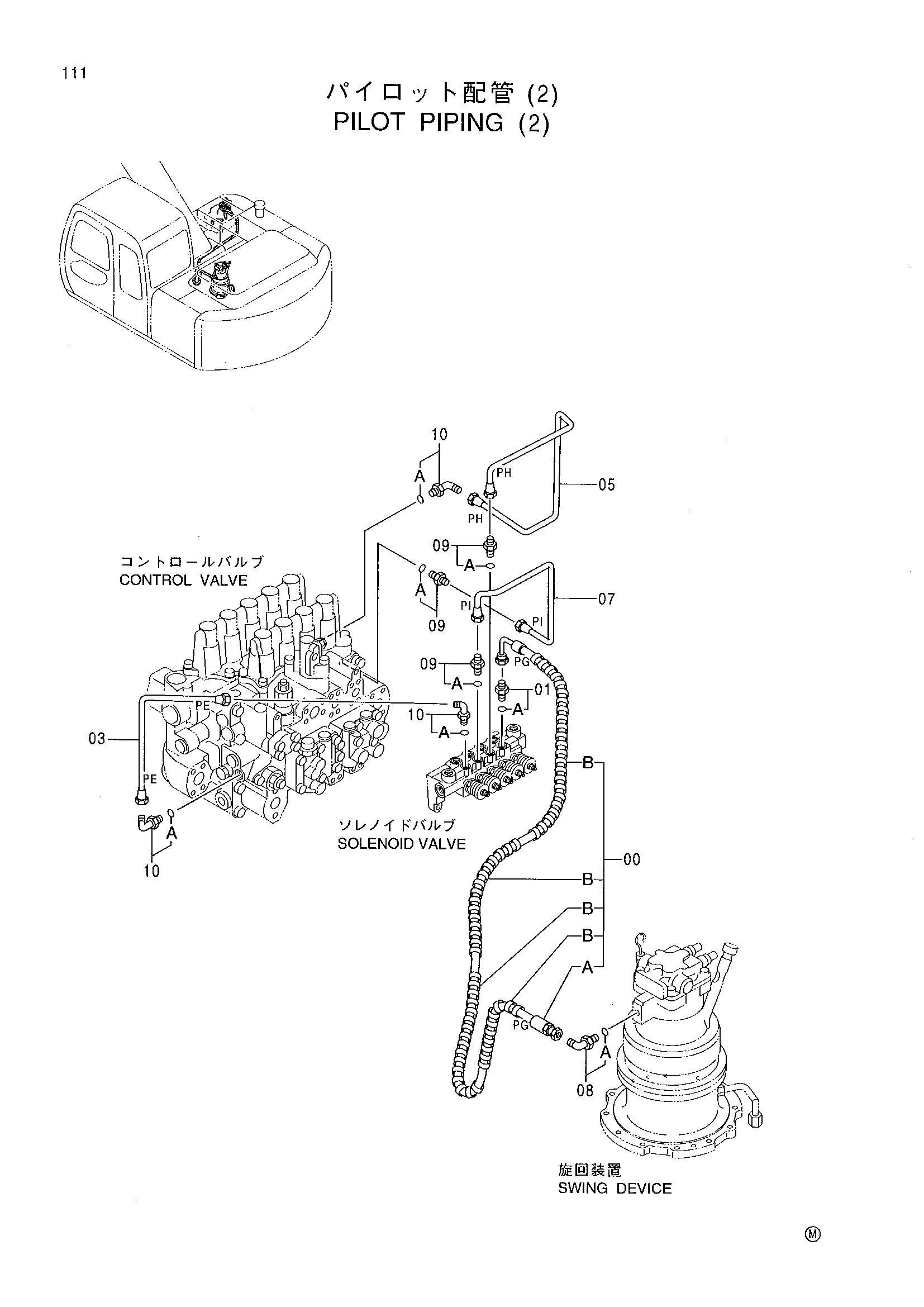 Схема Пилотные гидролинии (2) HITACHI RX2300