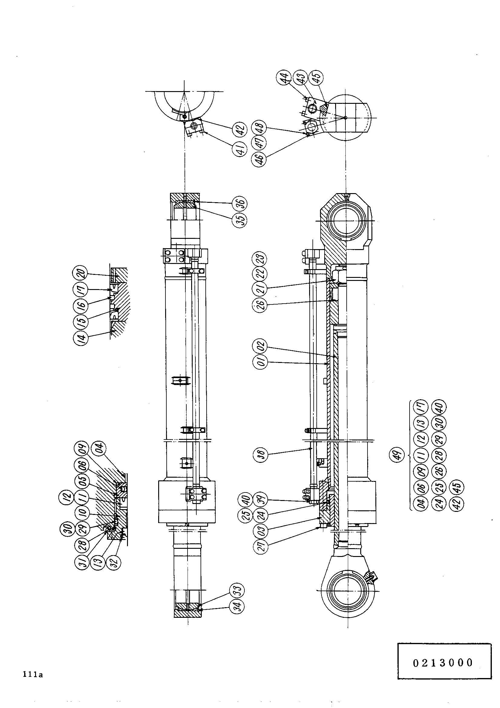 Схема Наклон гидроцилиндр <погрузчик> HITACHI UH171