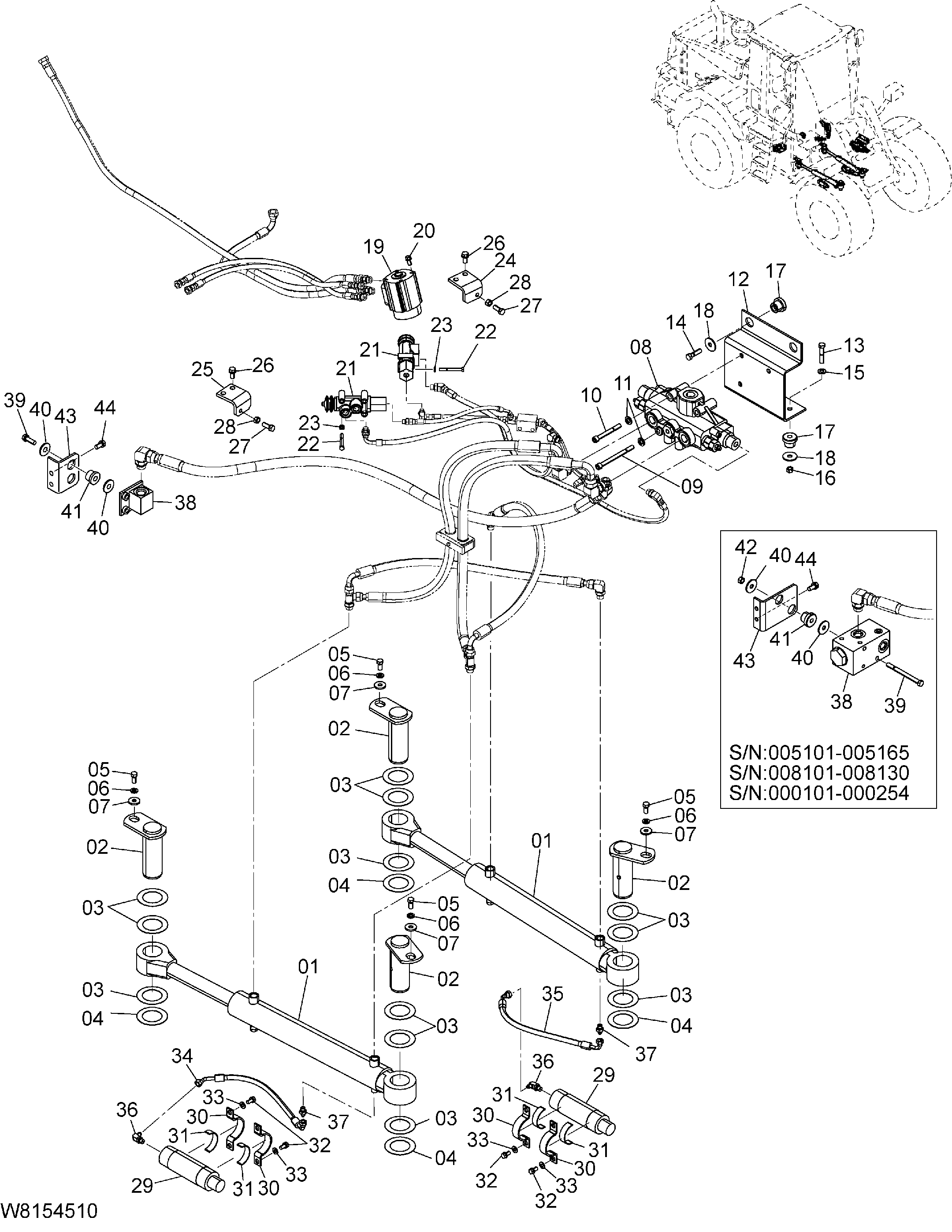 Схема Рулевое управление детали [6CF, H3F, HCF, HEF] HITACHI ZW180