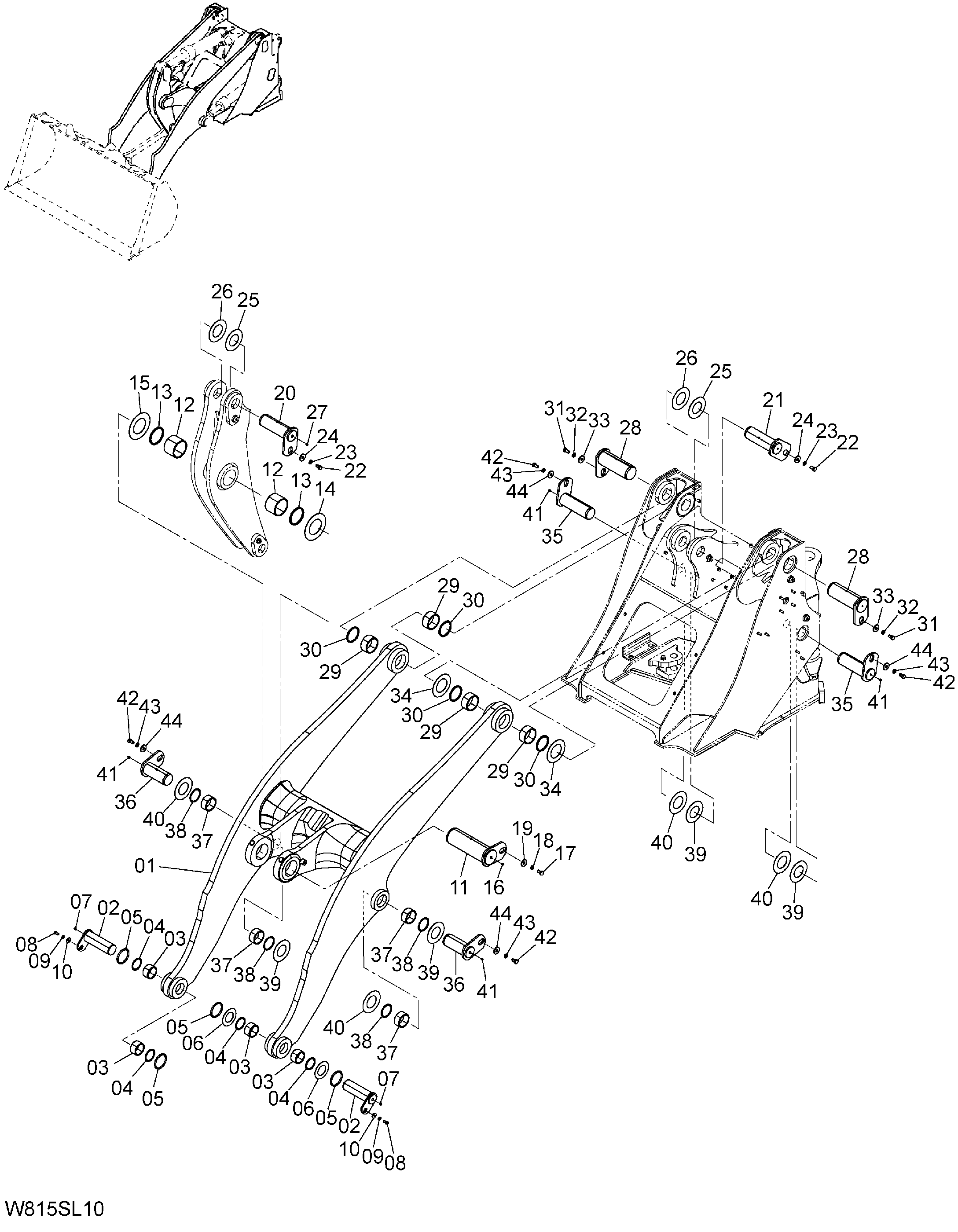 Схема Подъём рукоять (1) [6CF, H3F, HCF, HEF] (SLA) HITACHI ZW180
