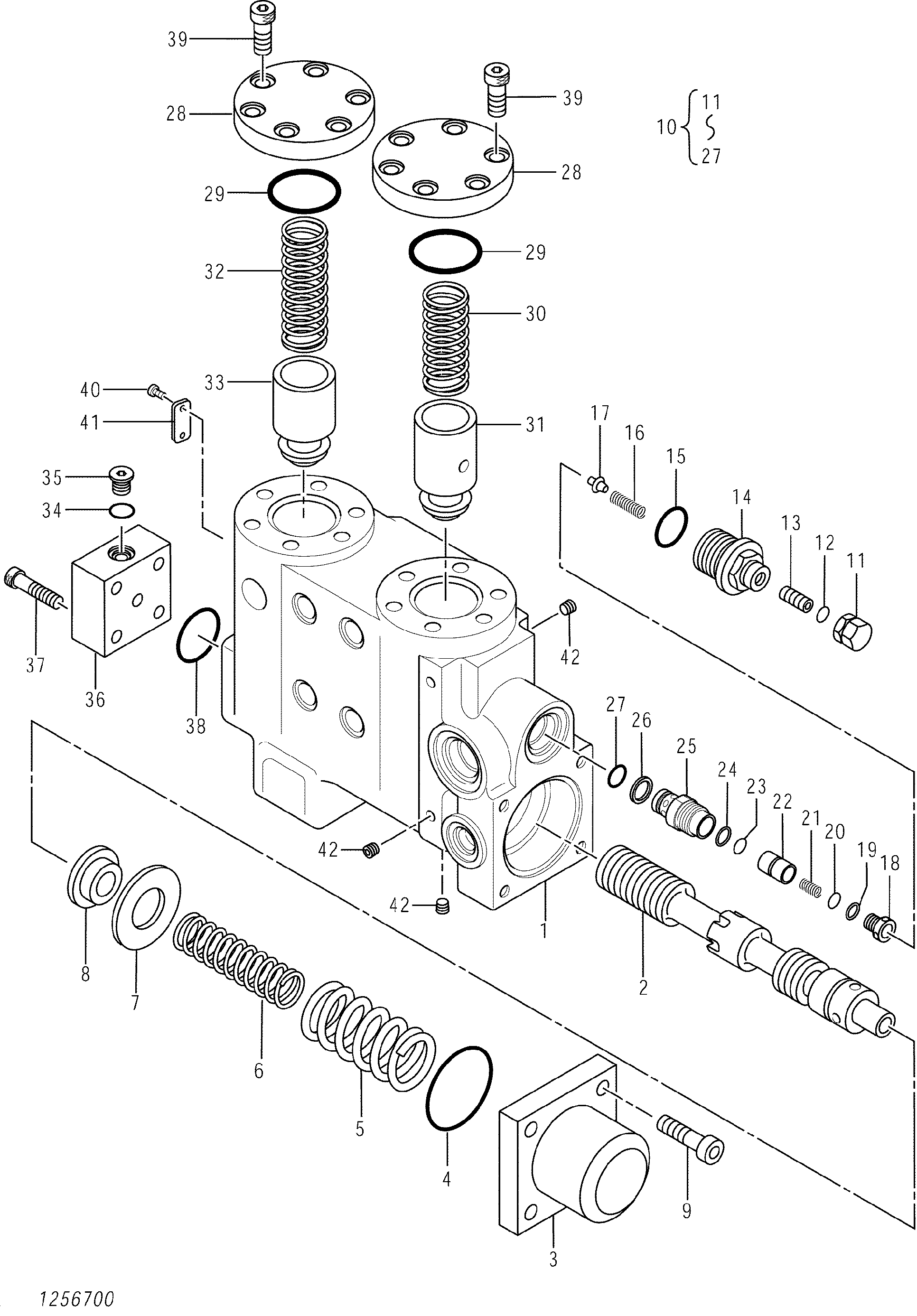 Схема Клапан удерживающий (рукоять шток) HITACHI ZX870H-3-HCMC