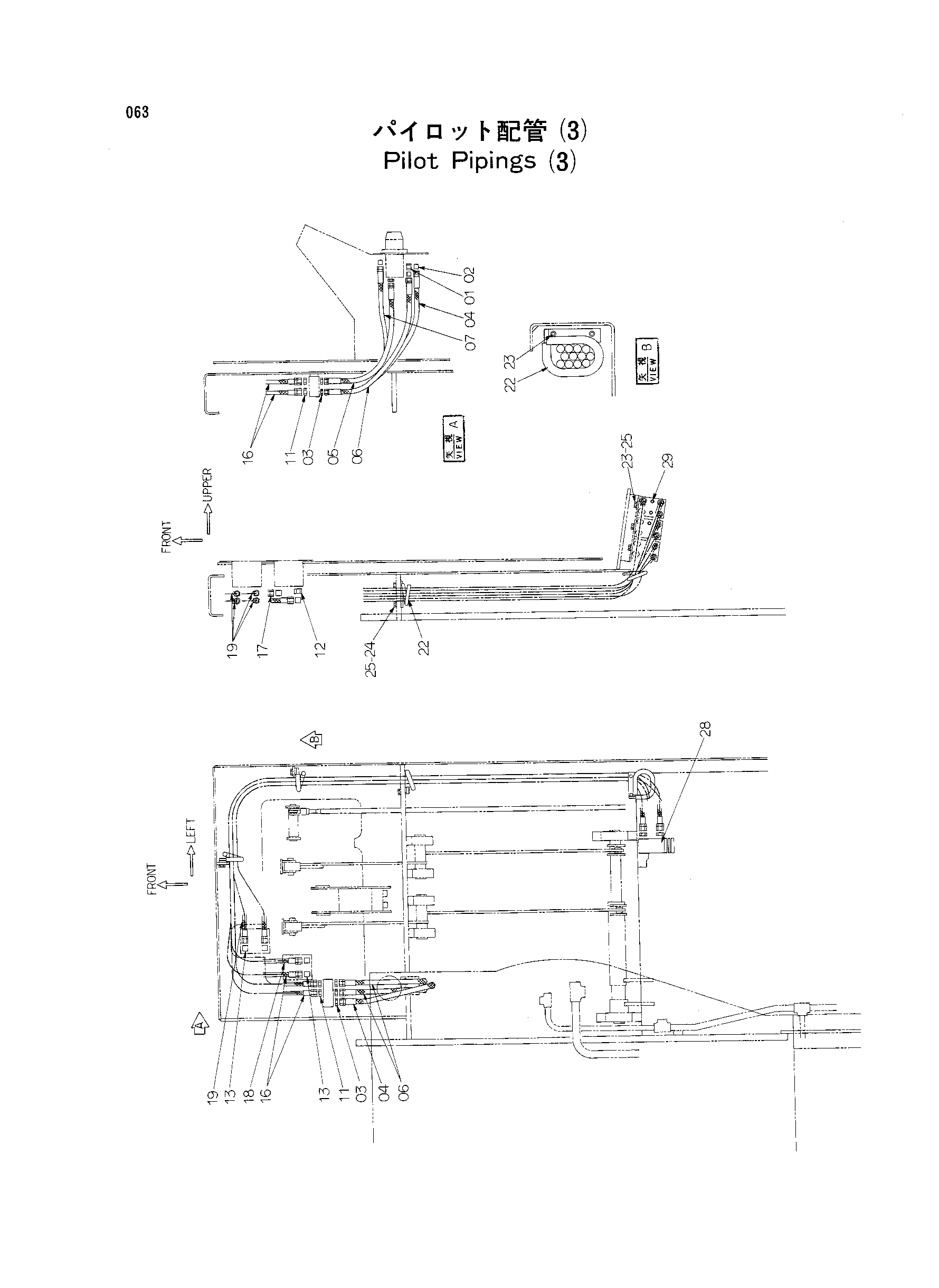Схема Пилотный трубопроводы (3) HITACHI TH55ED