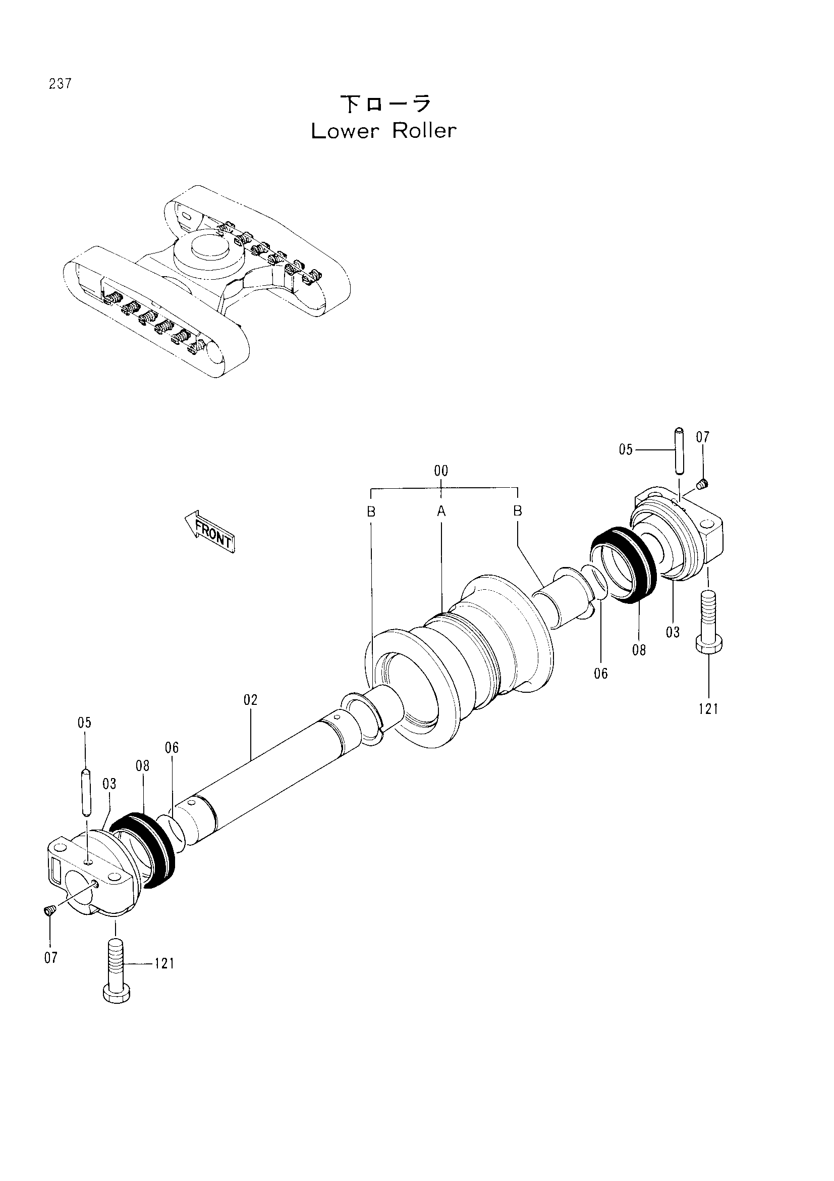 Схема Опорный каток HITACHI EX100-2