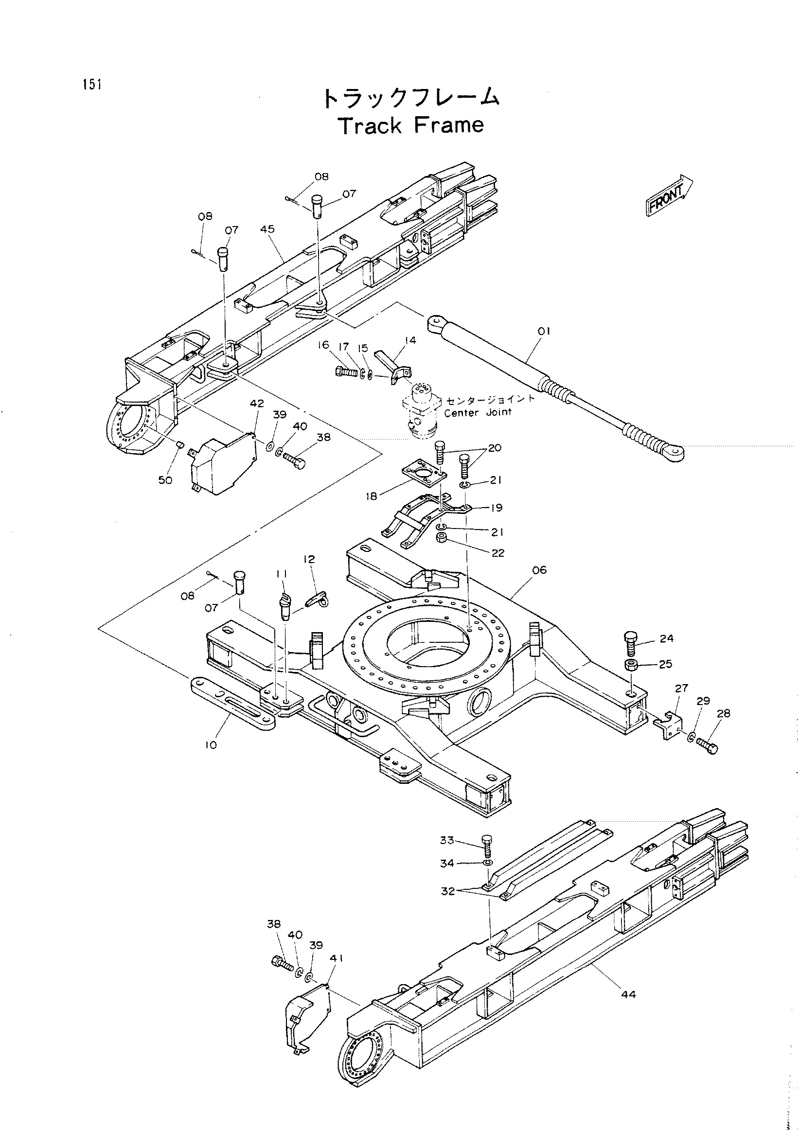 Схема Гусеничная рама HITACHI KH125-3(D)