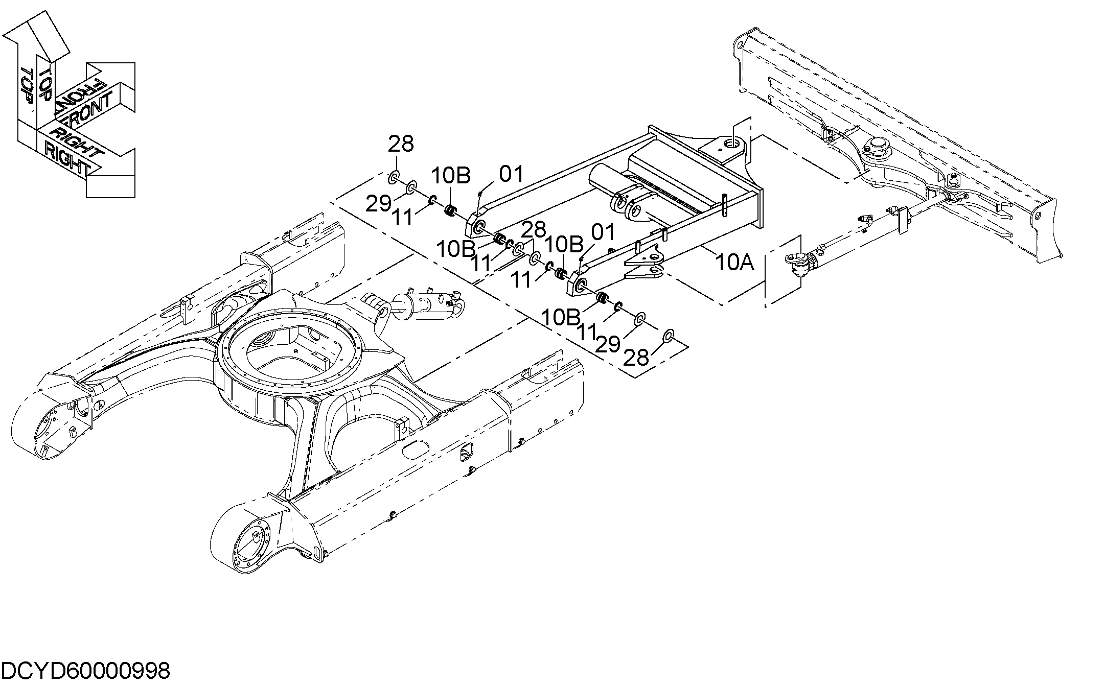 Схема PA отвал стойка HITACHI ZX60USB-3