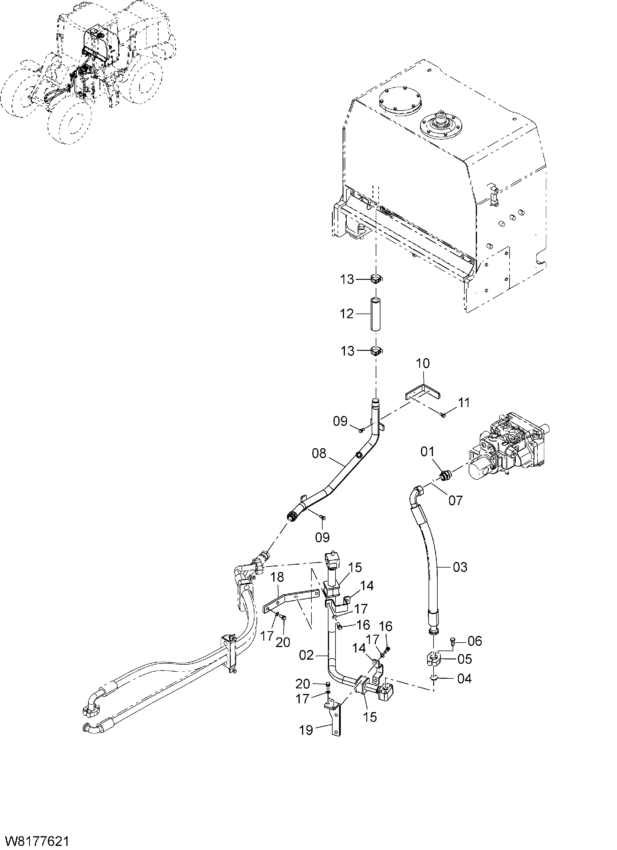 Схема Основные гидролинии(2) HITACHI ZW310-A