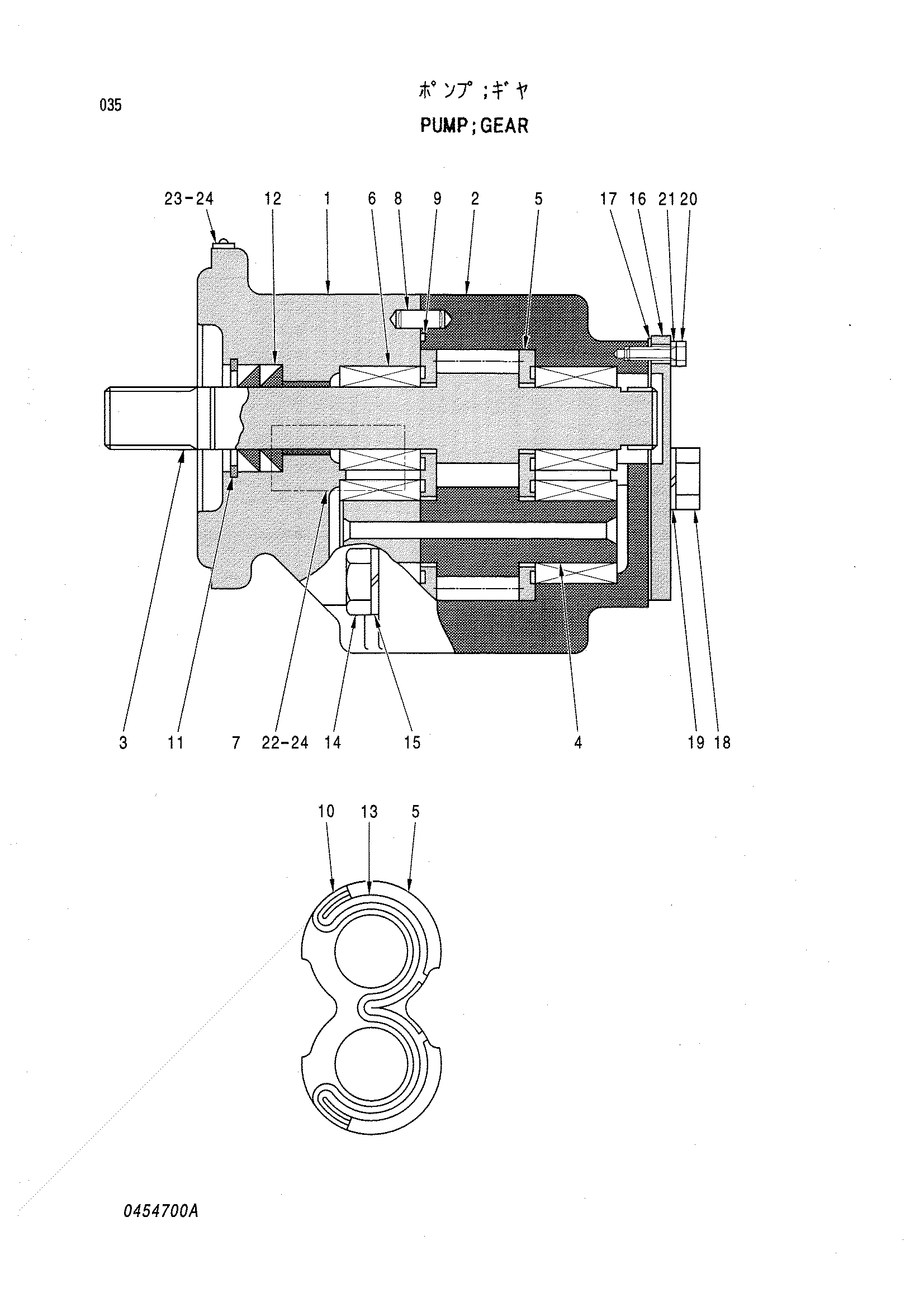 Схема Шестерённый насос HITACHI KH125-3(D)