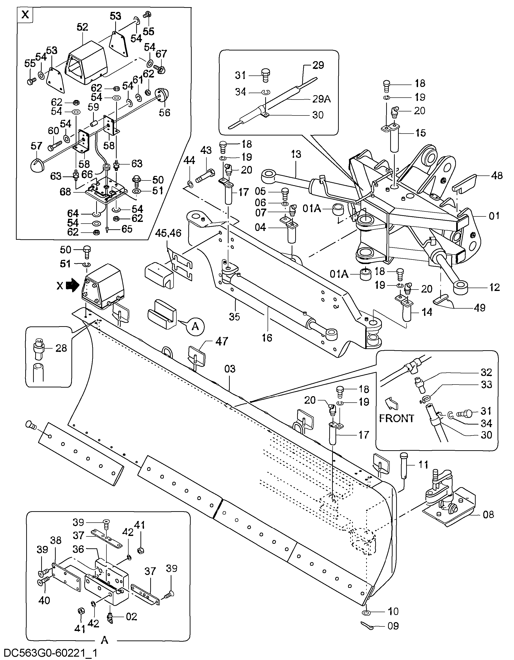 Схема Боковой скольжение поворотный плуг (сапр02)(1/2) HITACHI ZW220-DO