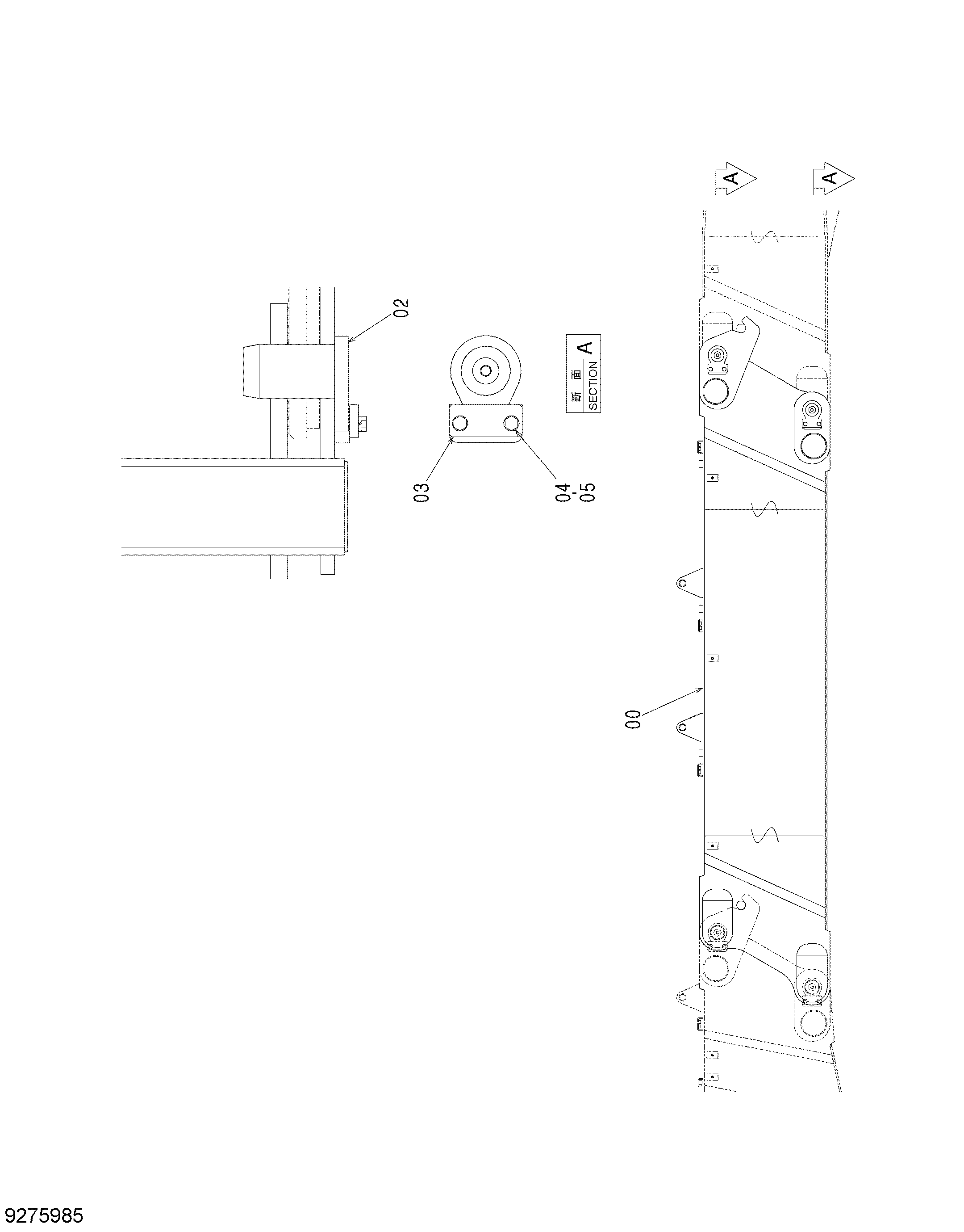 Схема Вставка стрела 4.0m HITACHI ZX470H-3