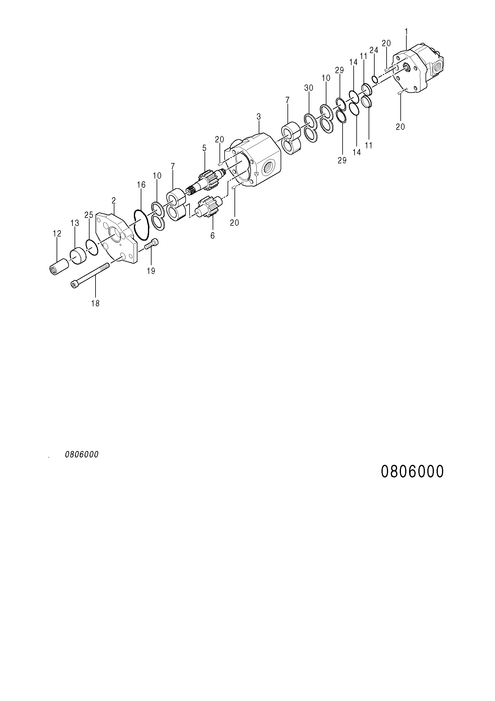 Схема Шестерня насос группа HITACHI ZX75US