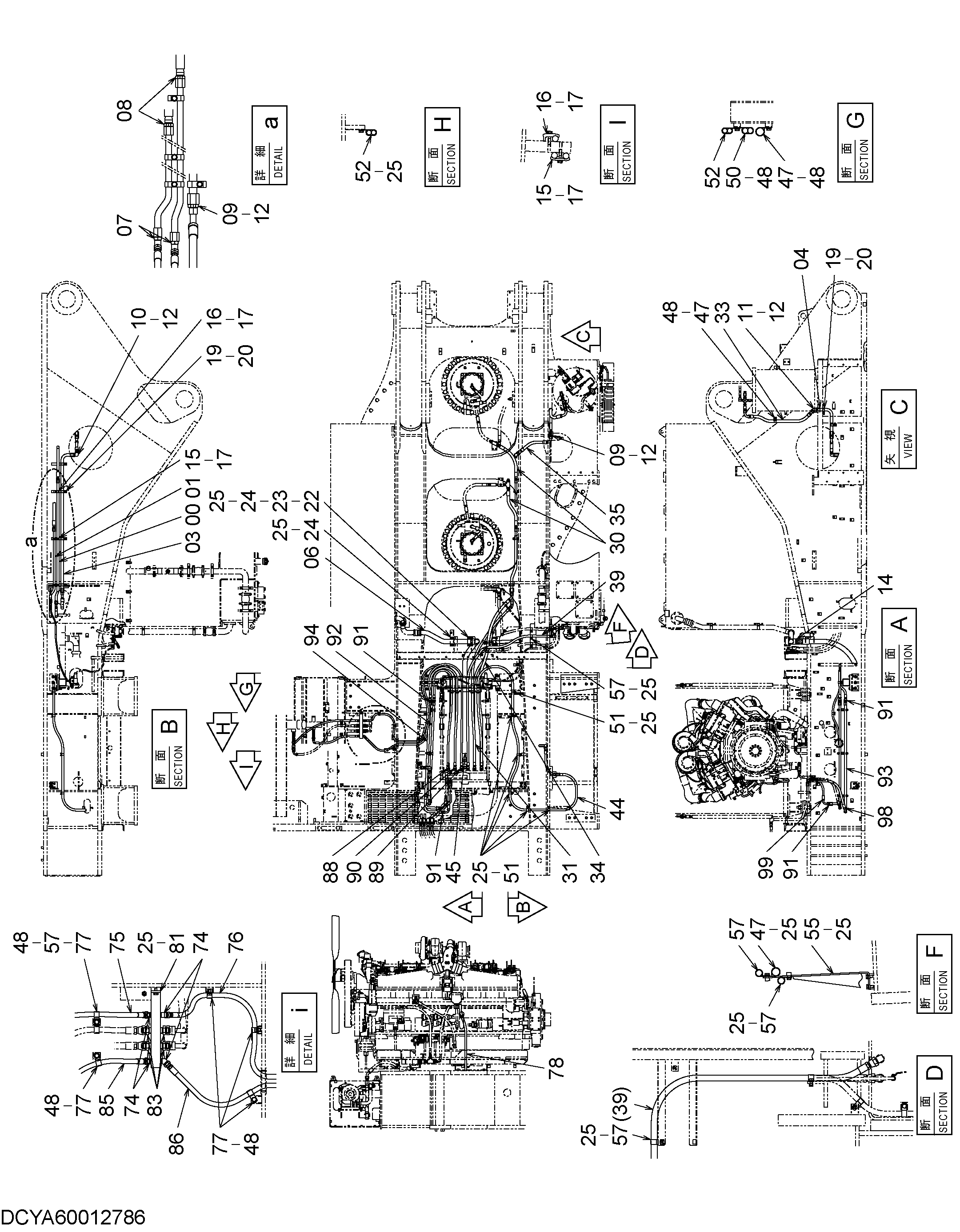 Схема Быстрый филлнг трубопроводы HITACHI EX2600-6BH