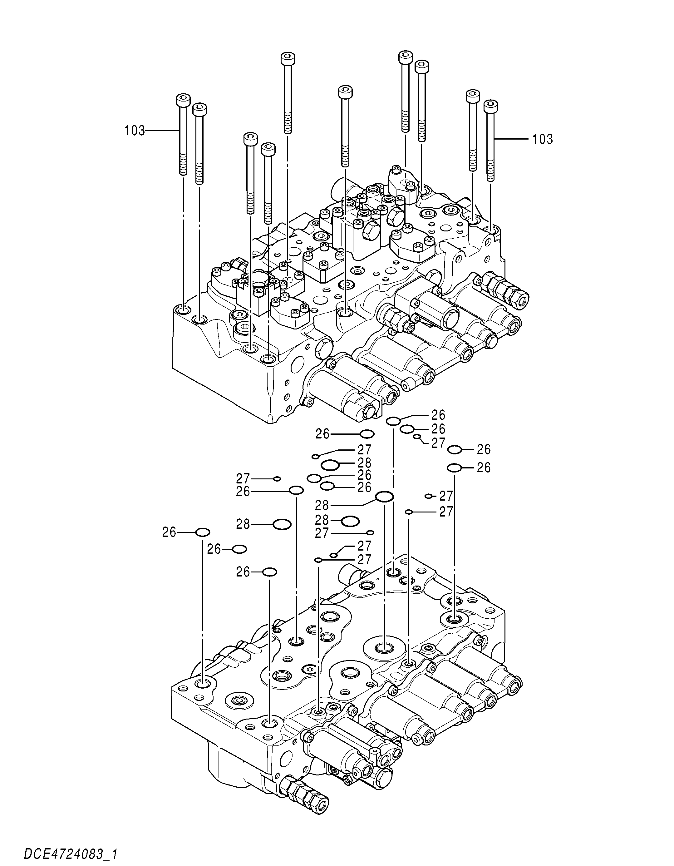 Схема Гидрораспределитель (1/5) HITACHI ZH200-A