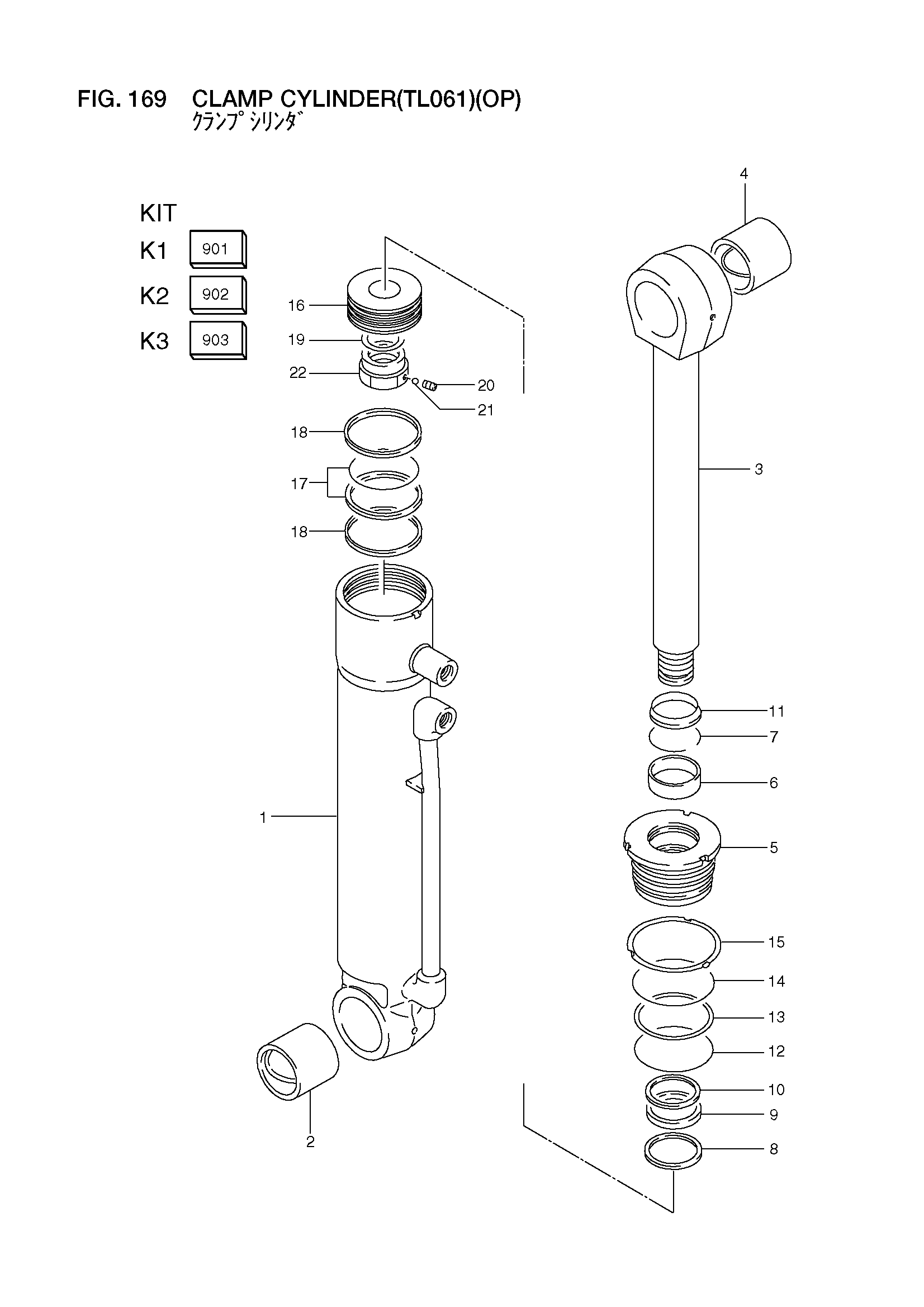 Схема Хомут гидроцилиндр(TL061)(OP) HITACHI LX130-7