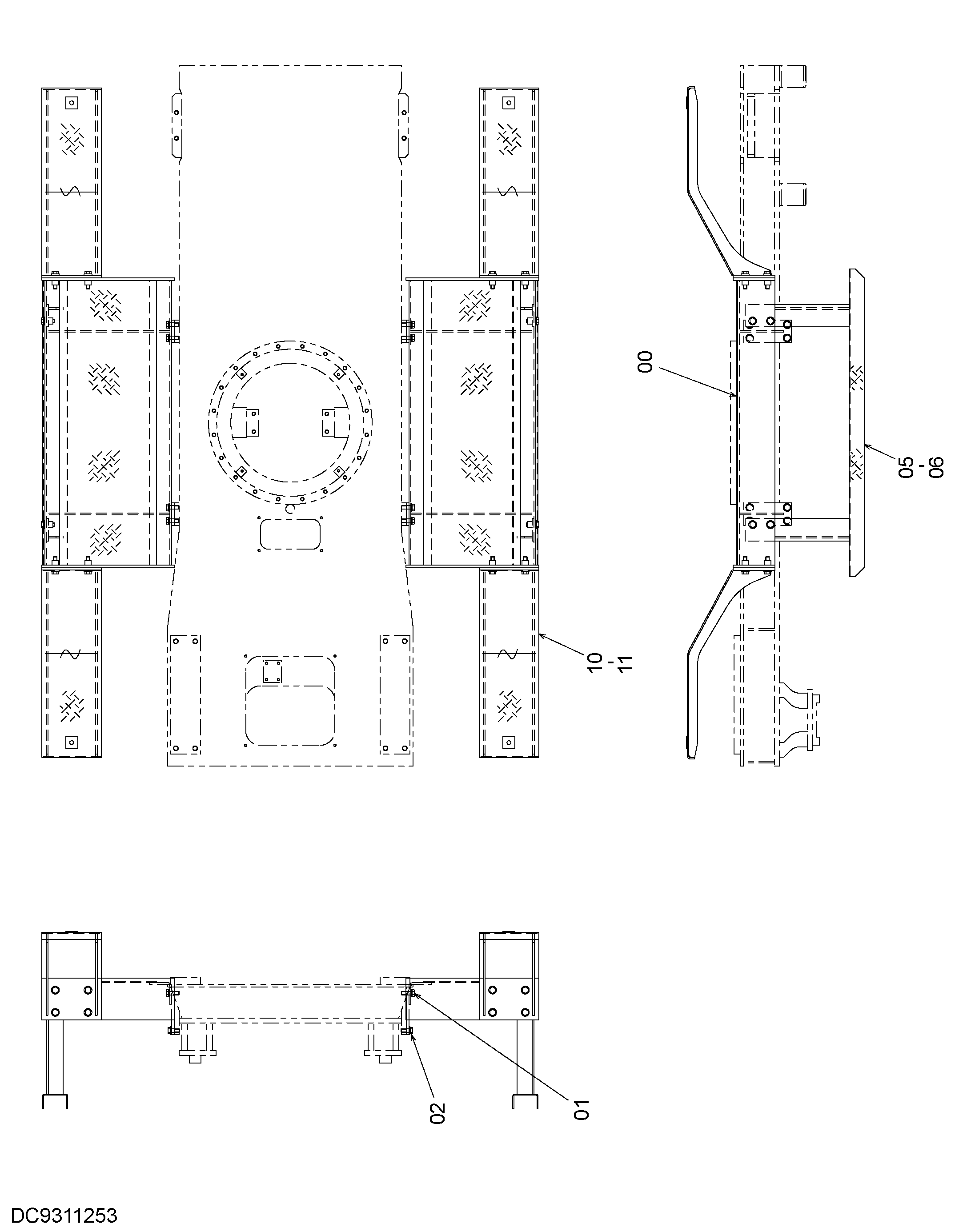Схема Боковой рама детали HITACHI ZX40WM-3D