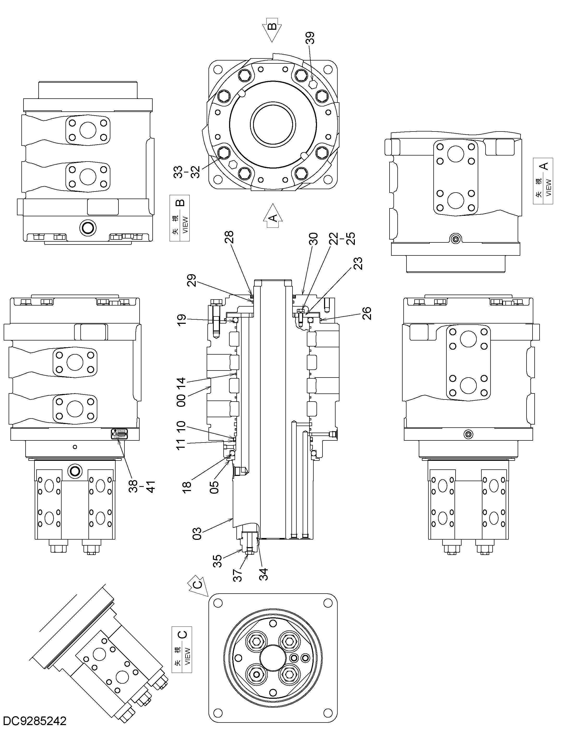 Схема Центральный коллектор (электрический) HITACHI EX1900-6