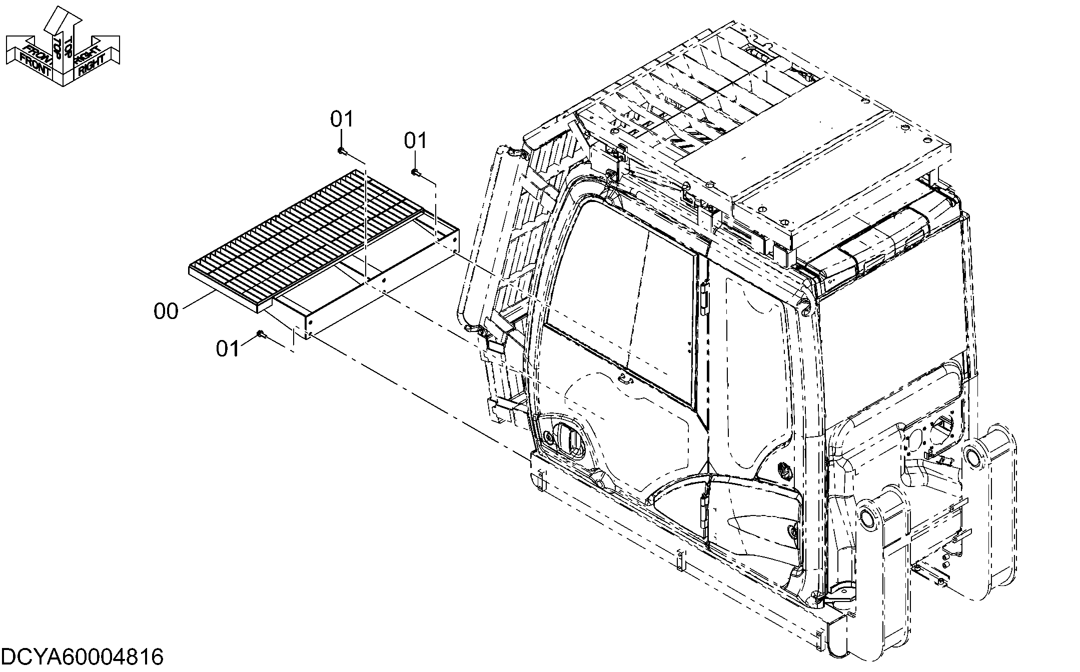 Схема Кабина передний ступень HITACHI ZX470LCH-5B