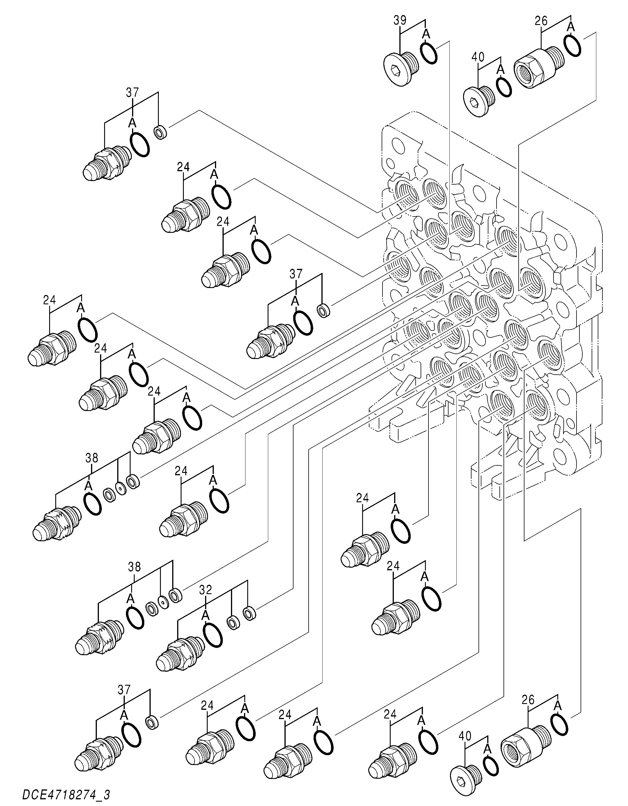 Схема Челночный клапан (3/5) HITACHI ZX200-5G