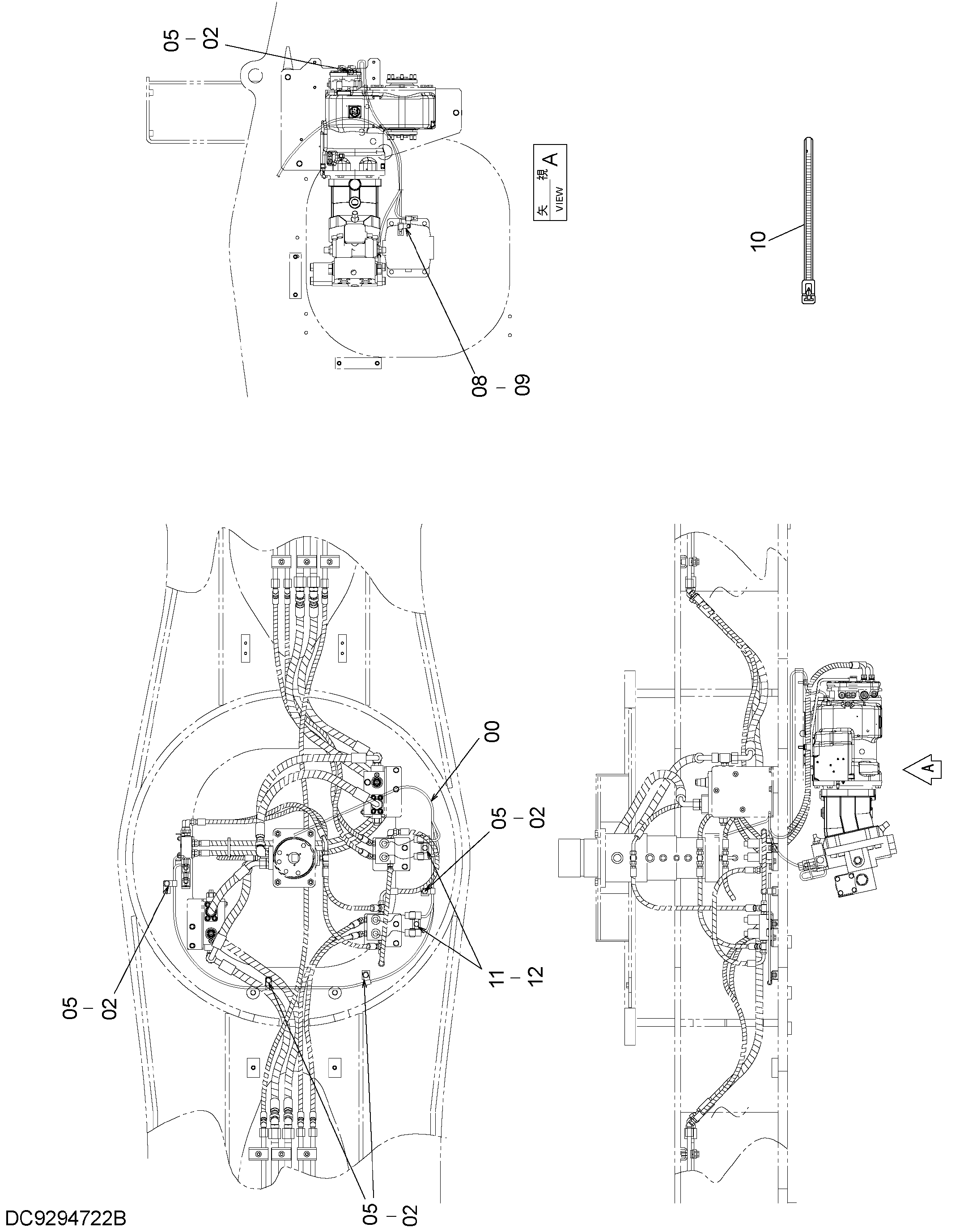 Схема Электрооборудование (водило) HITACHI ZX400W-3