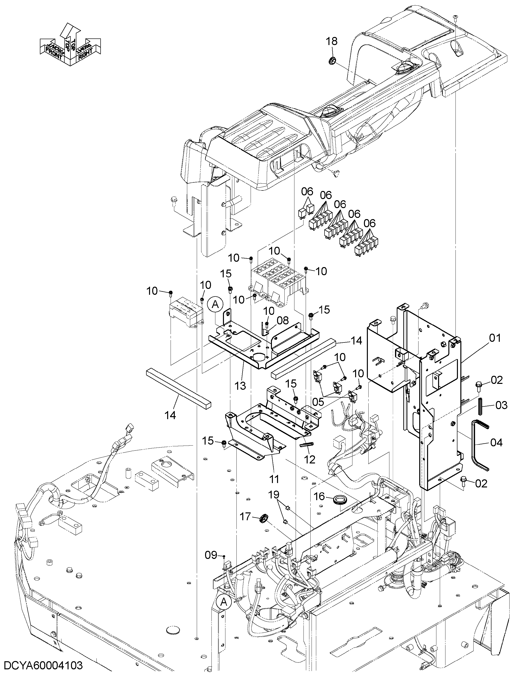 Схема Электрооборудование (задний консоль)(2) HITACHI ZW250-5B