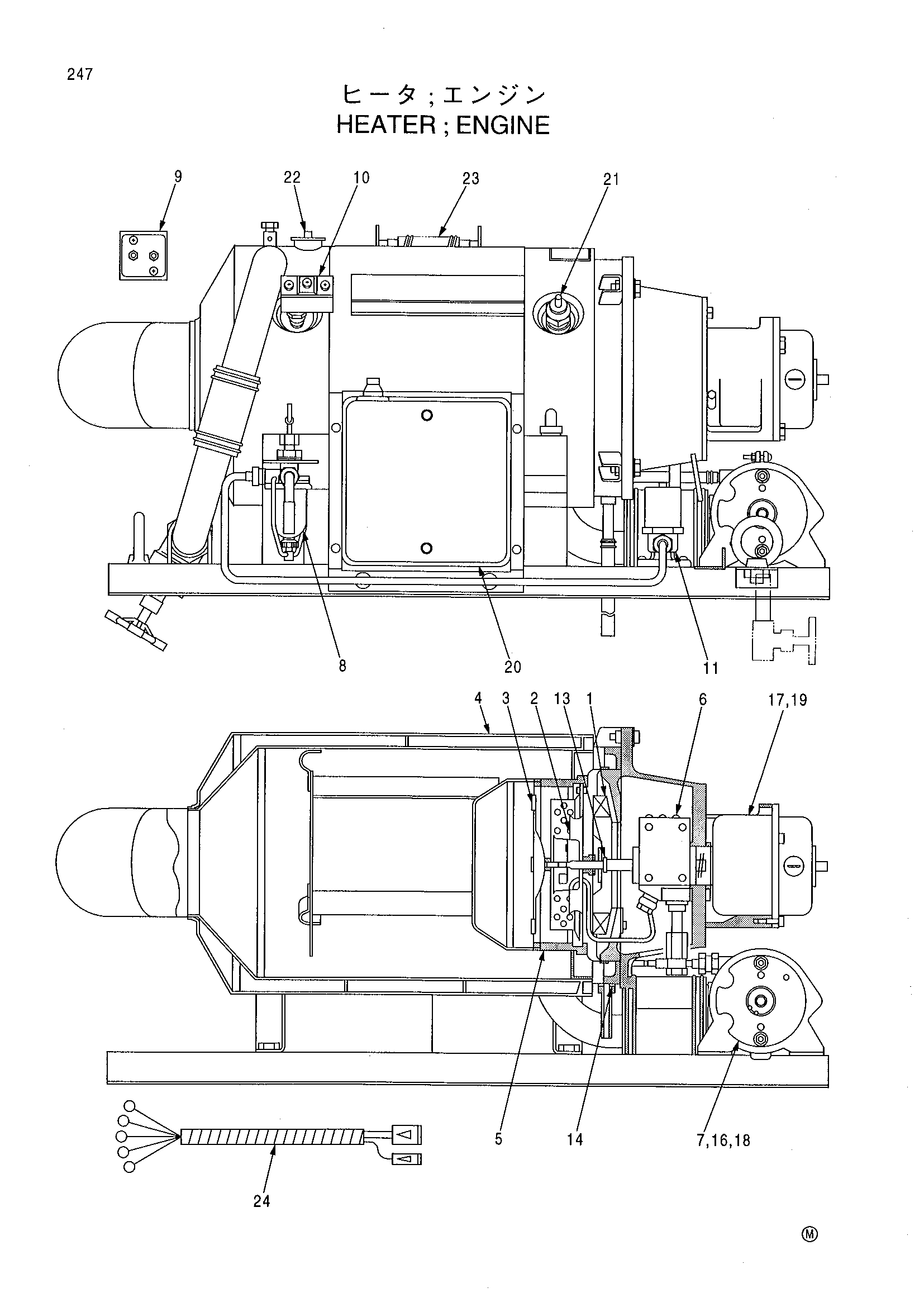 Схема Отопитель двигатель HITACHI EX400-5