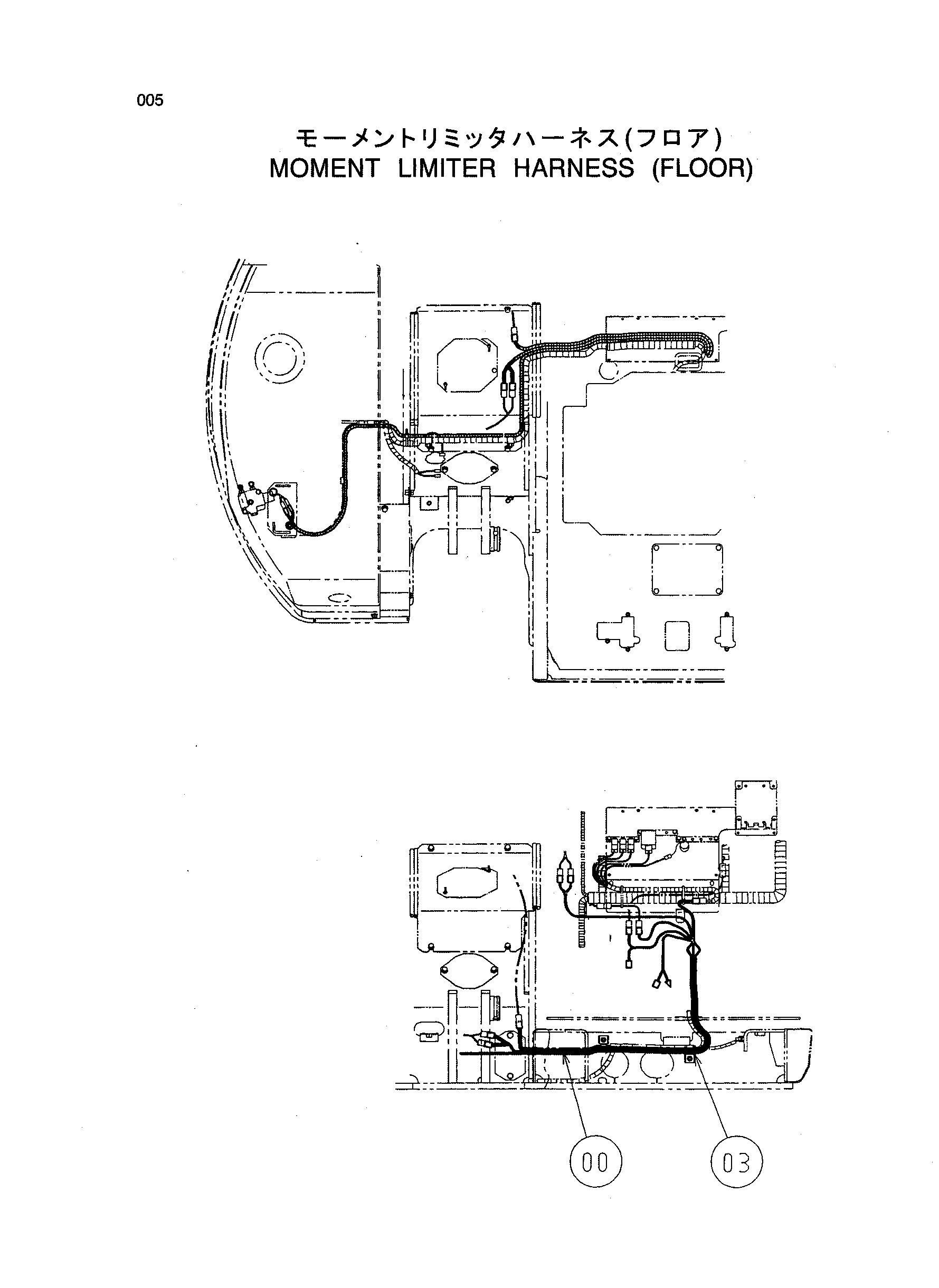 Схема Момент ограничитель жгут проводов (пол) HITACHI ZX75US