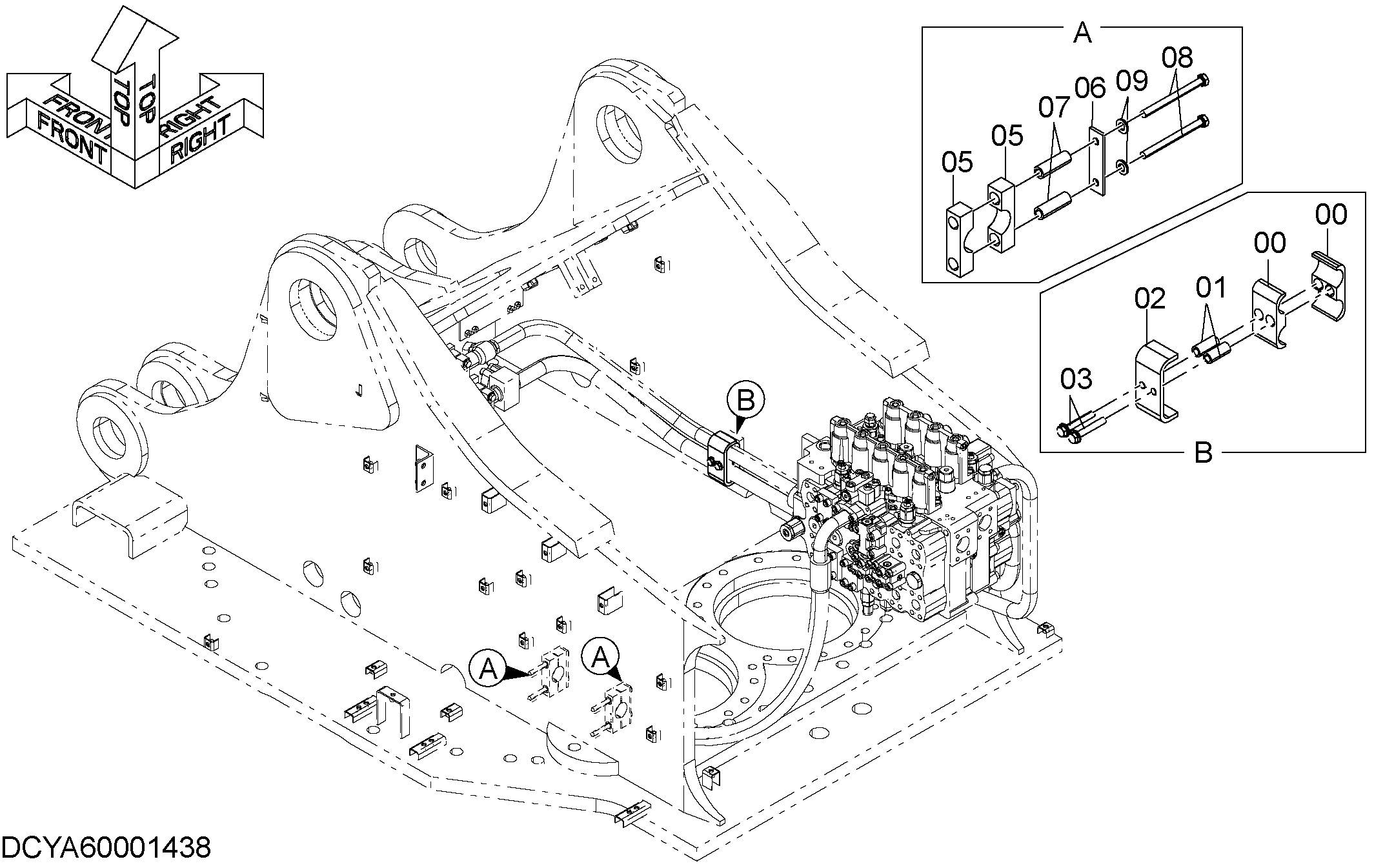 Схема Основные гидролинии (3) HITACHI ZX870LCR-5G