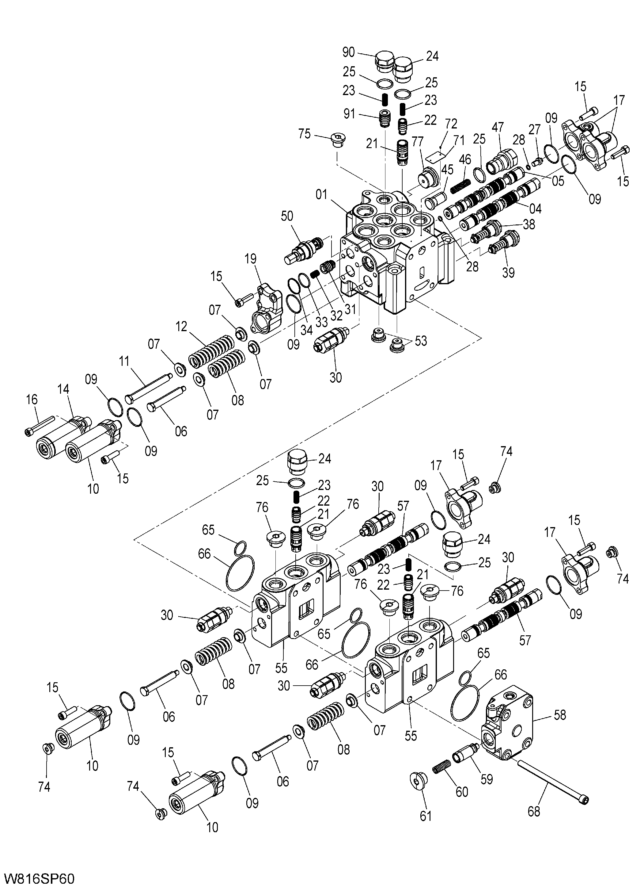 Схема Клапан основной (4SP) HITACHI ZW220-HCMF
