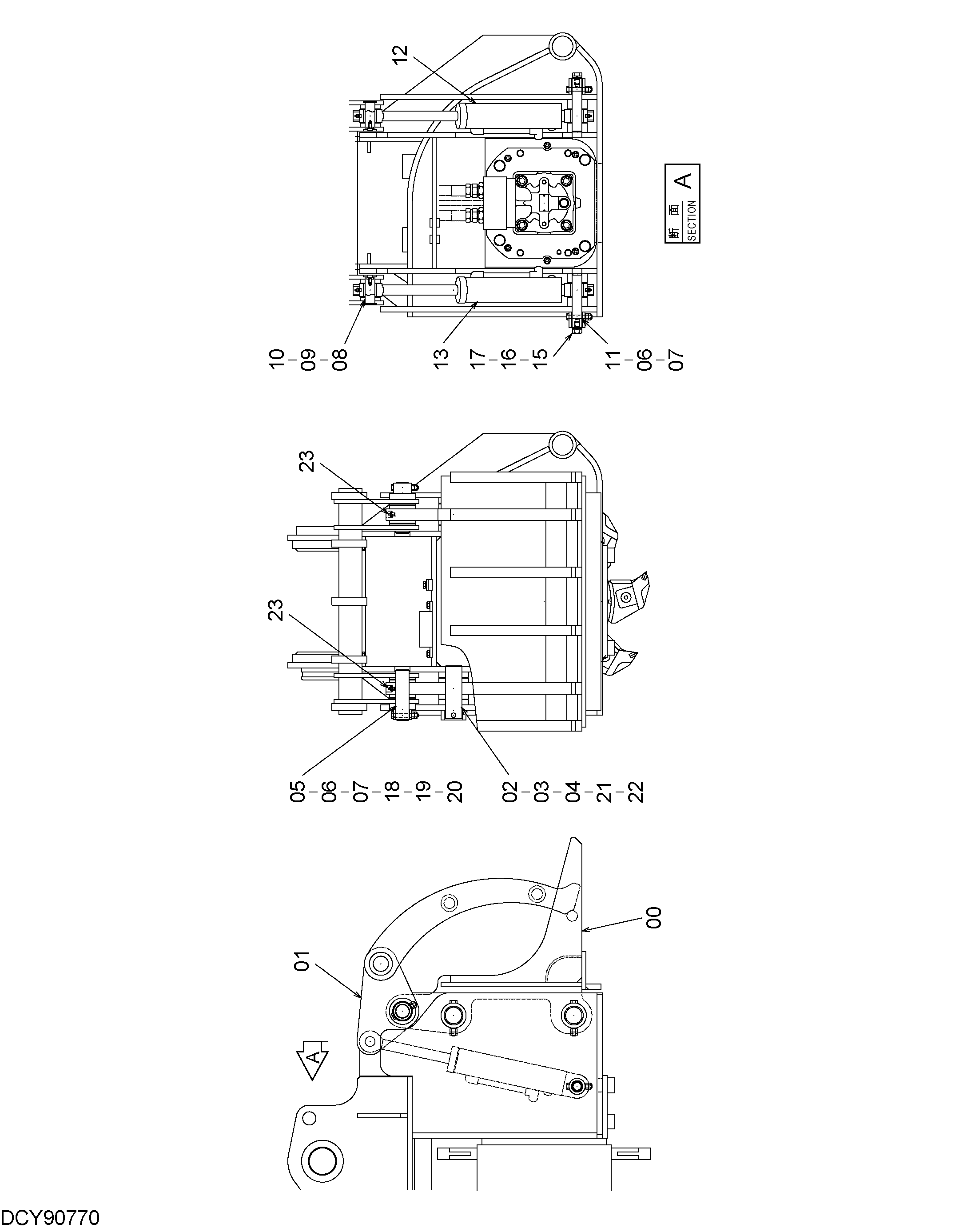 Схема Раке грейфер в сборе HITACHI ZX160