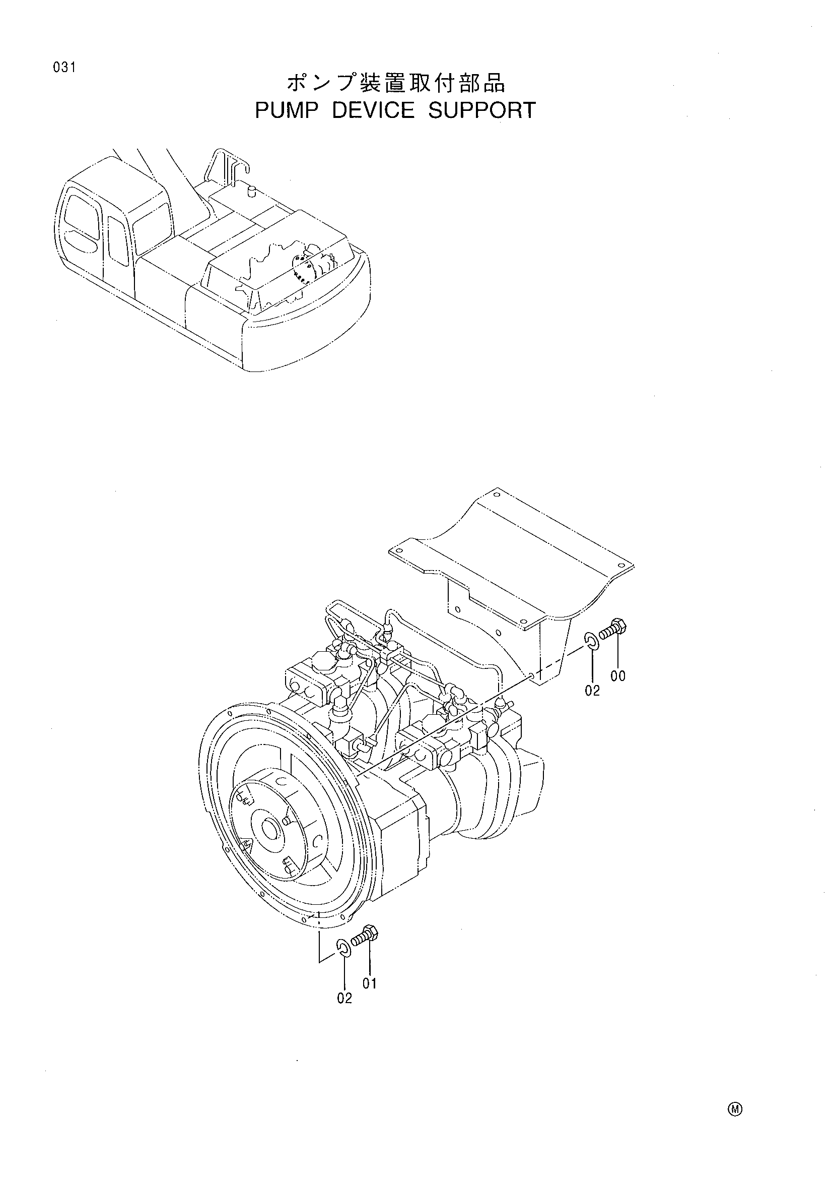 Схема Опора насосного агрегата HITACHI EX370LL-5M