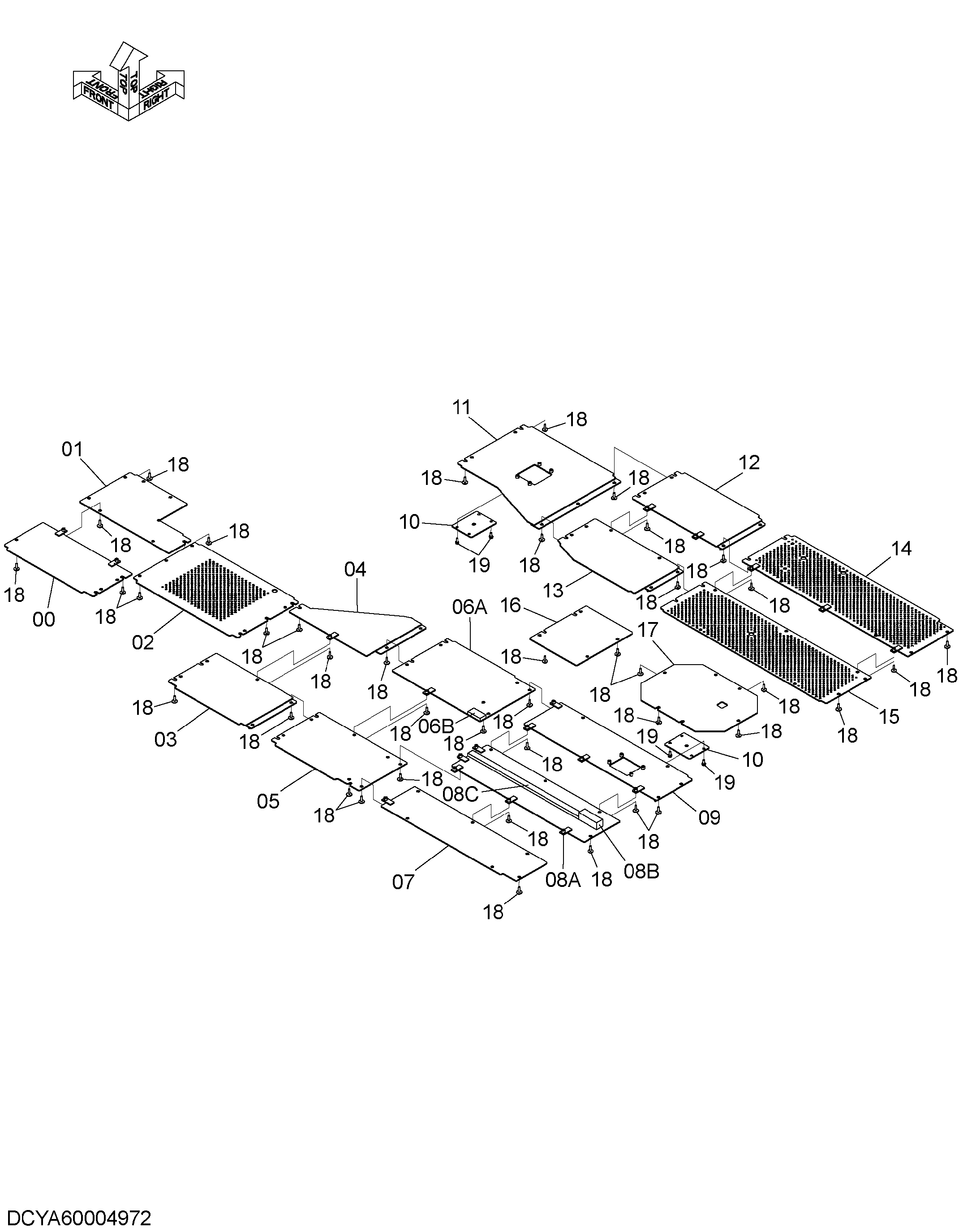 Схема Нижняя защита HITACHI ZX350LCH-5G