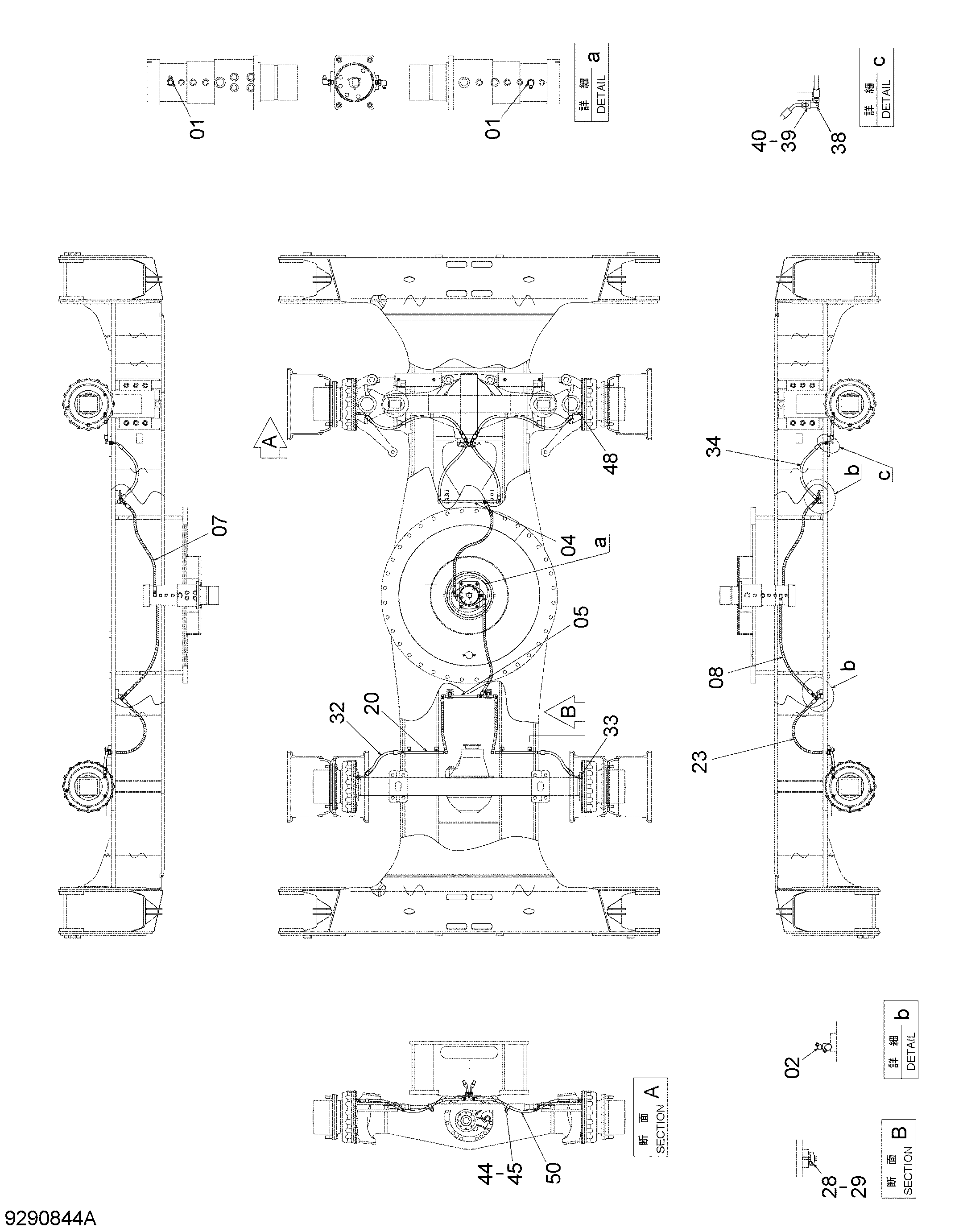 Схема Тормоз трубопроводы (водило) HITACHI ZX400W-3
