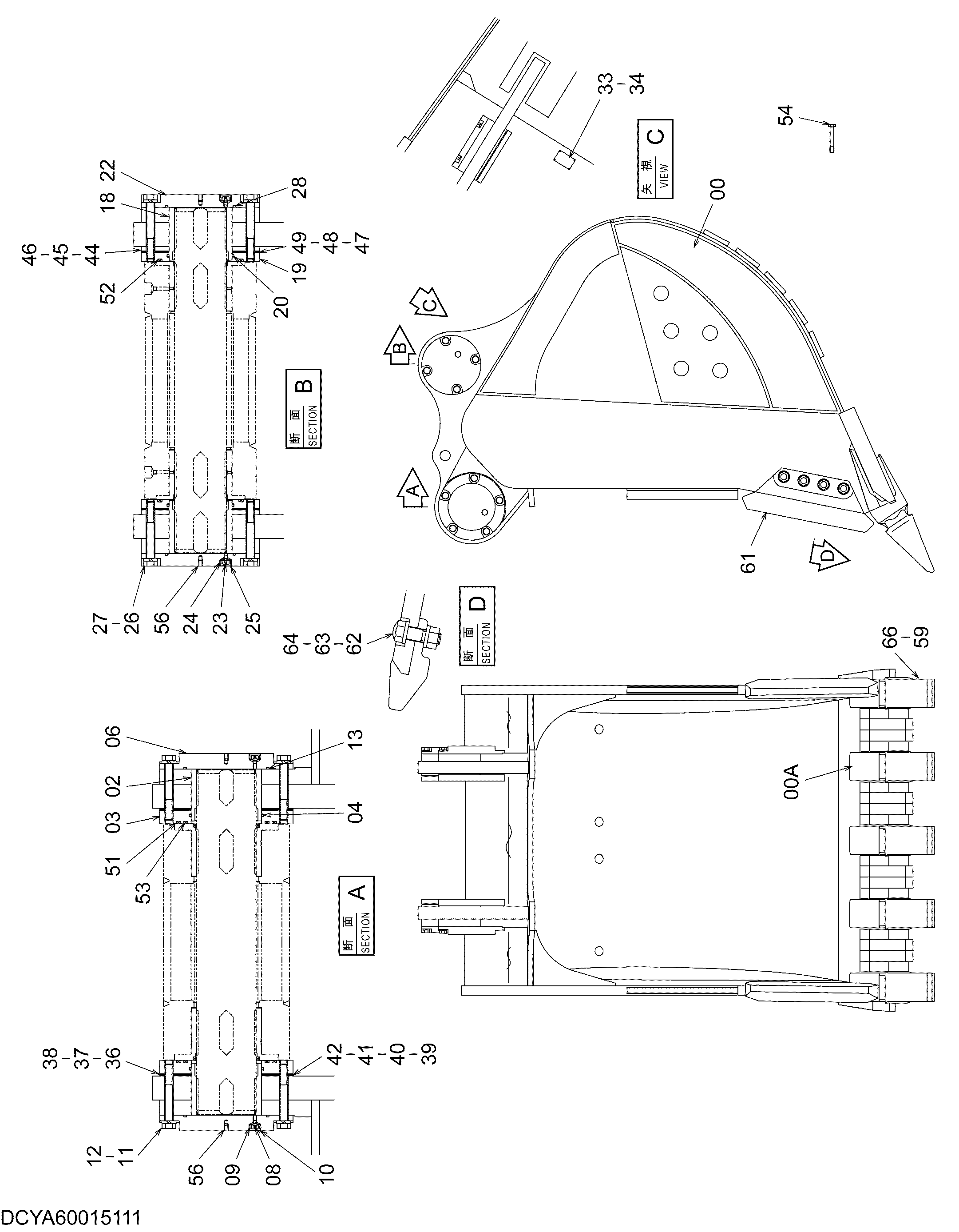 Схема Ковш HITACHI EX1200-6