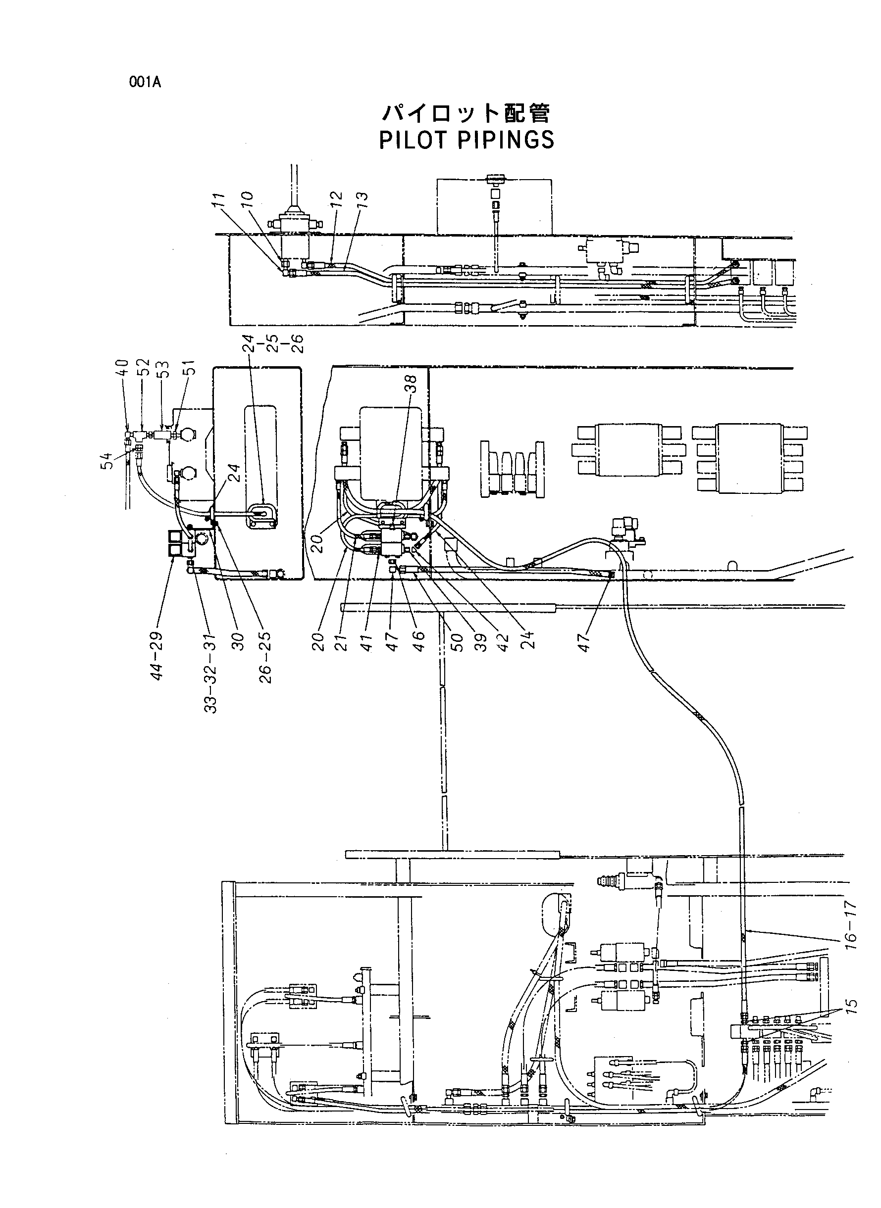 Схема Пилотный трубопроводы HITACHI HE6010B