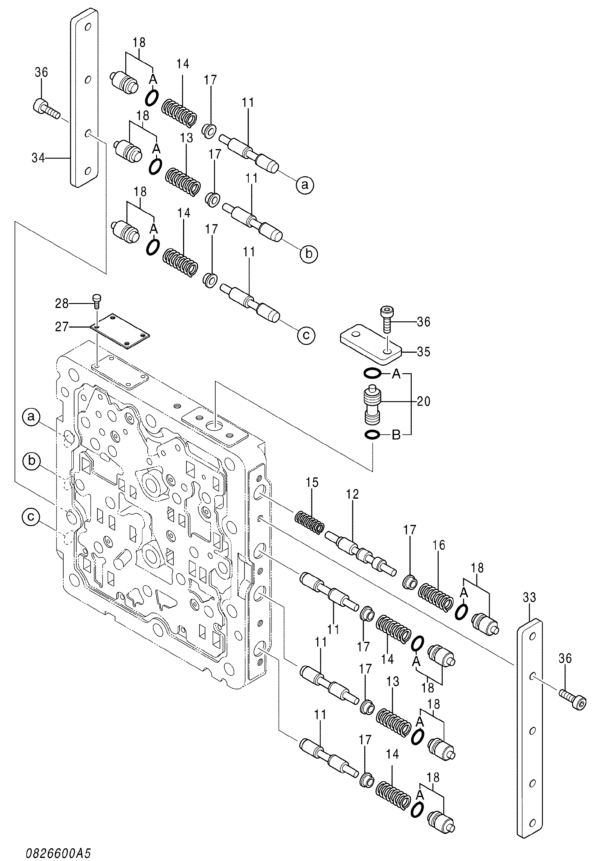 Схема Челночный клапан (5/5) HITACHI ZX160