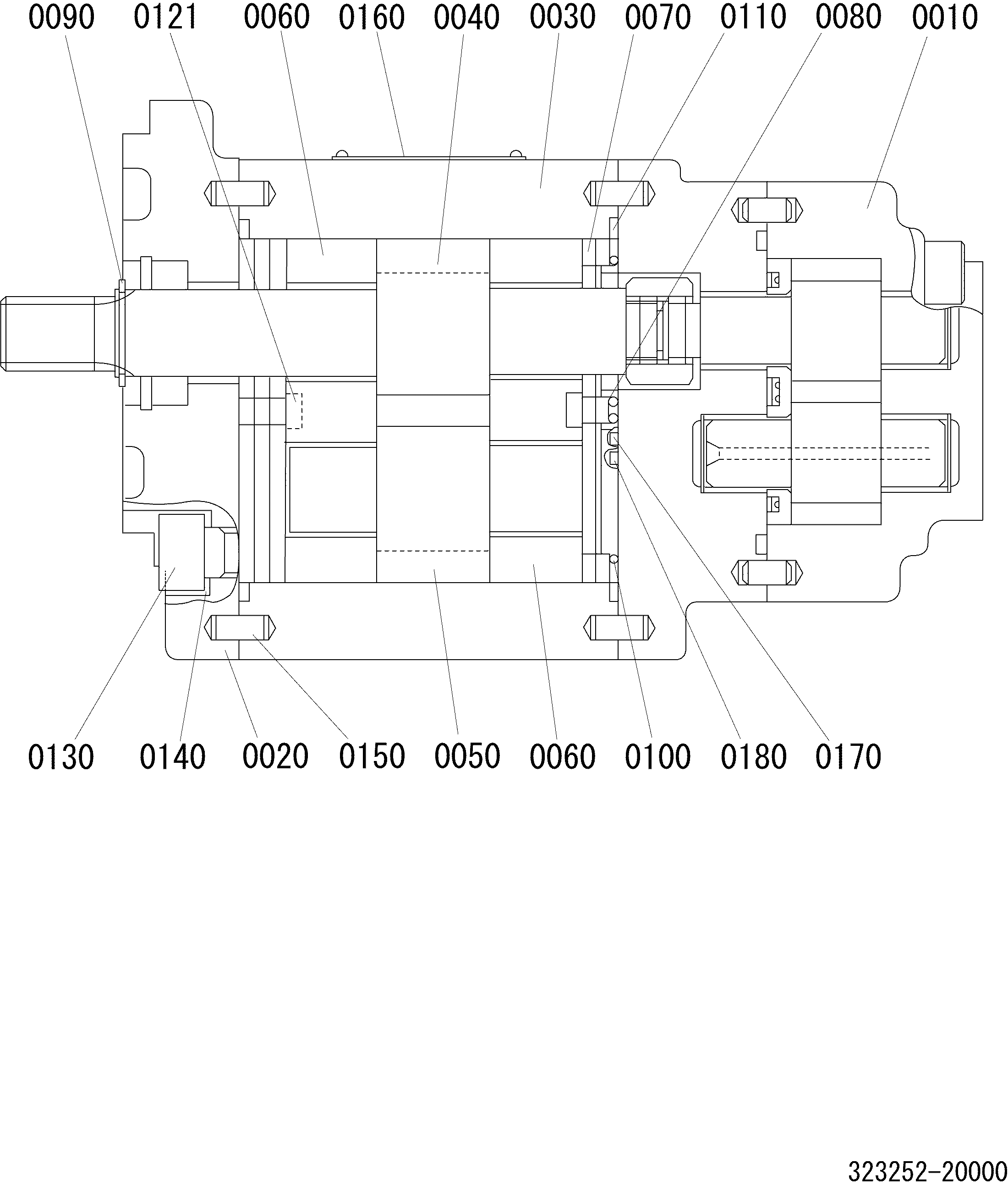 Схема HST PUMP AND MOTOR(UCHIDA)4501- GEAR PUMP AS HITACHI LX20-7