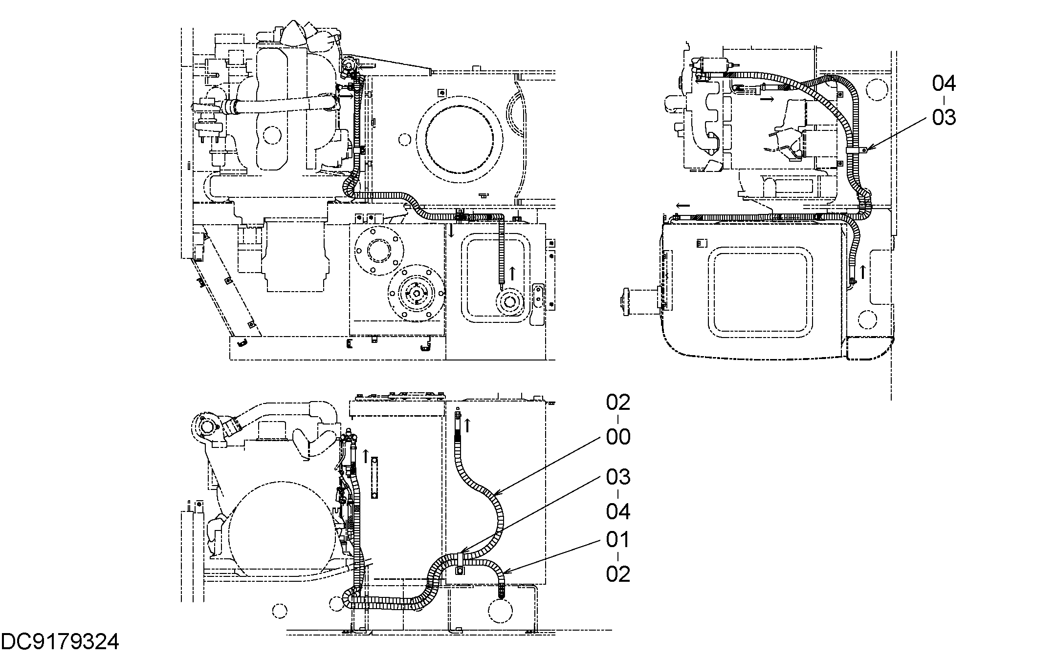 Схема Топливные трубопроводы HITACHI EX90L-5