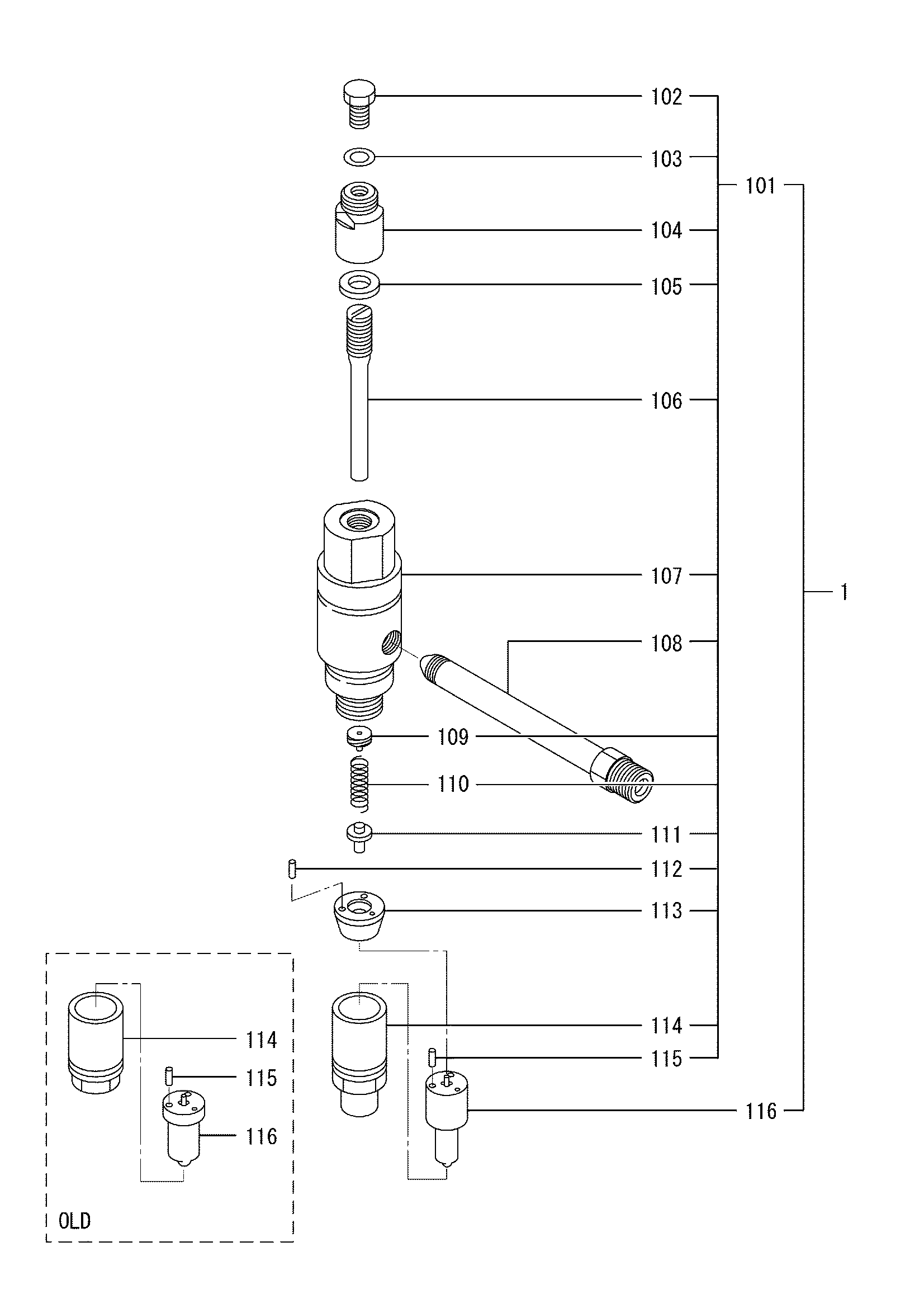 Схема Форсунка в сборе HITACHI EX3600-5