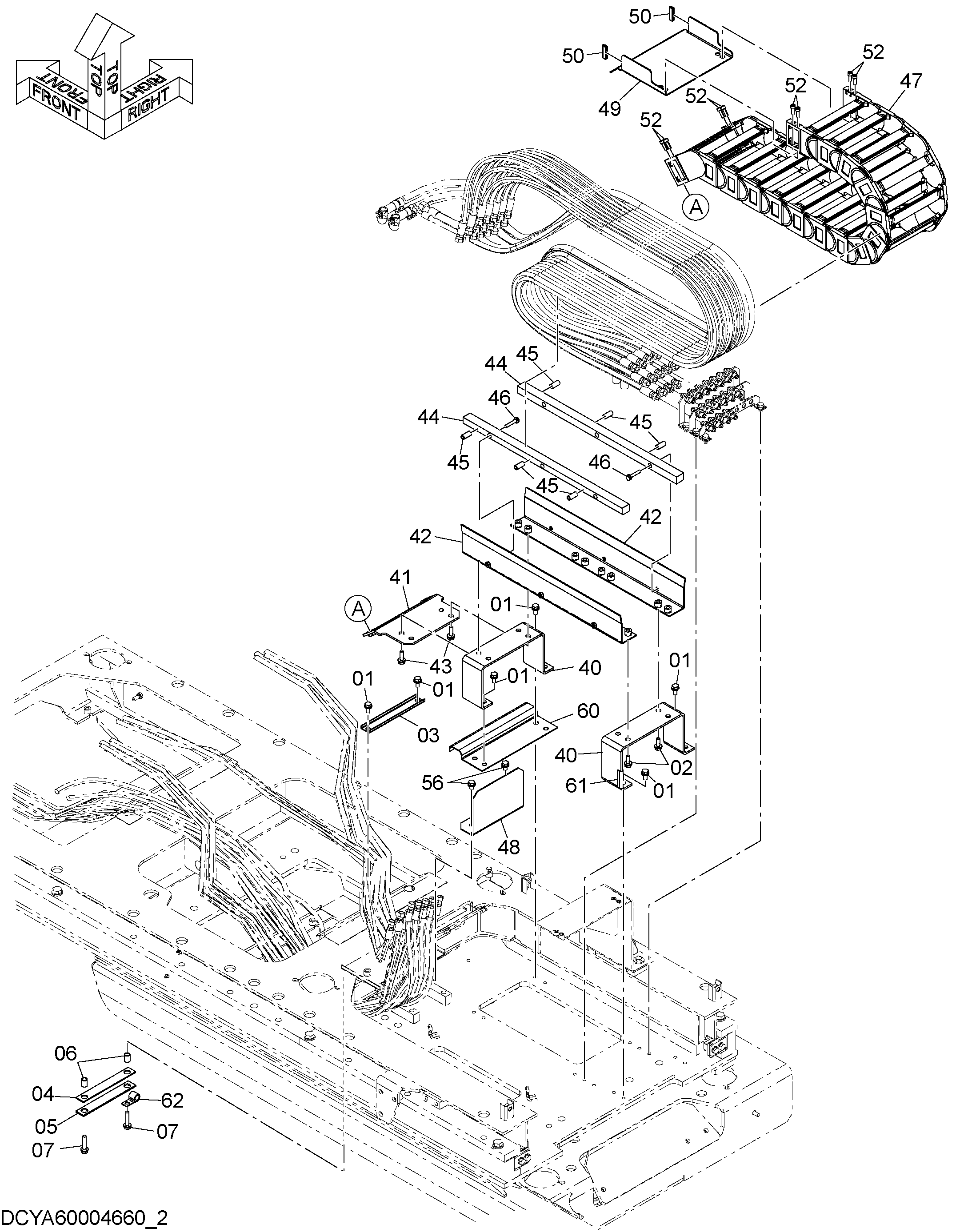 Схема Пилотные гидролинии (слидинг кабина)(2) HITACHI ZX350LC-5B