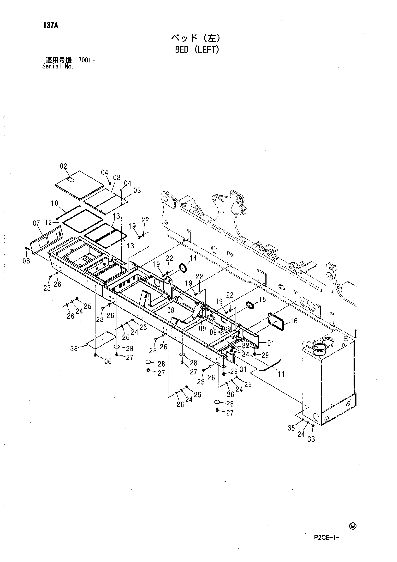 Схема Платформа (левый) HITACHI SCX1500-2