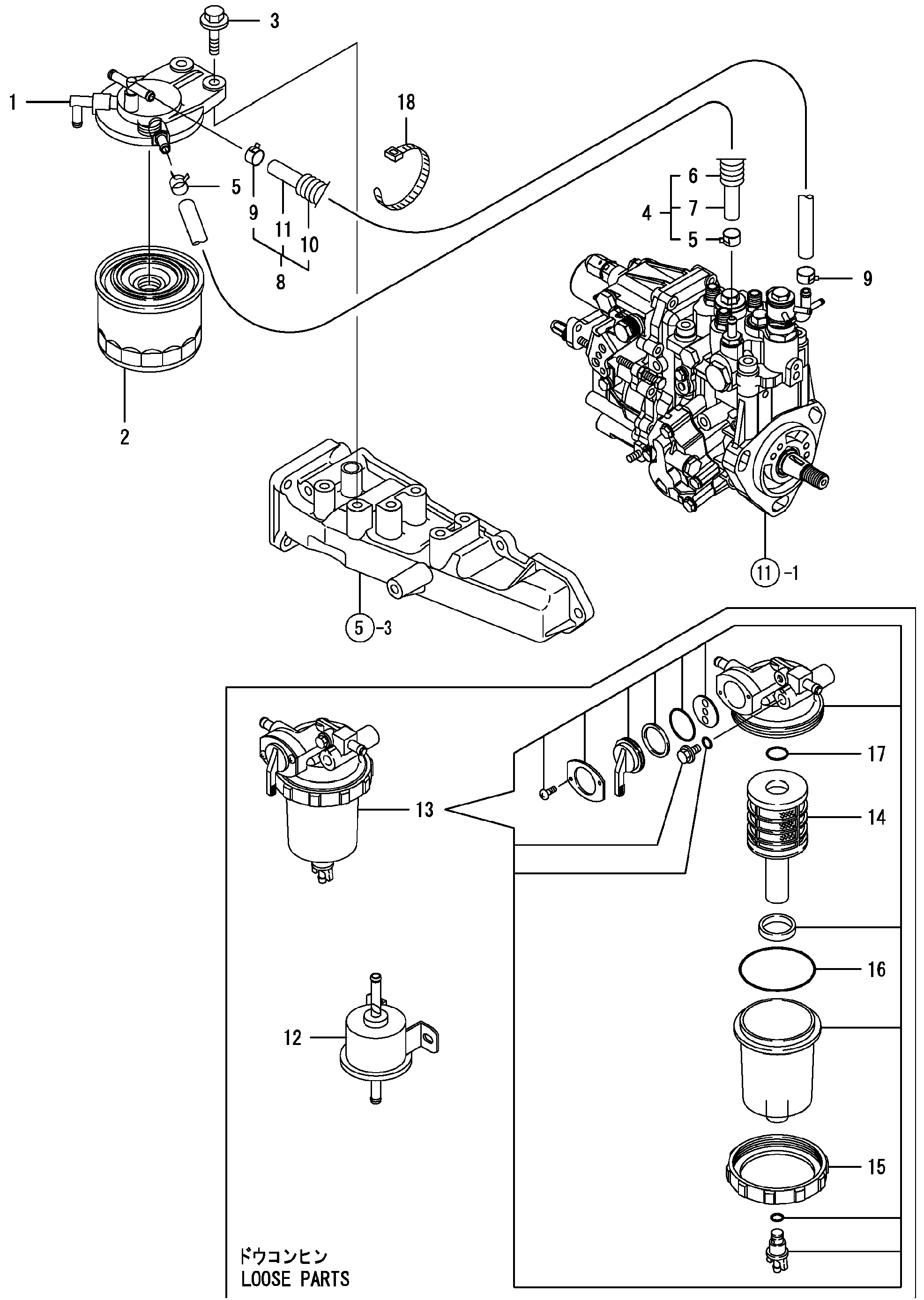 Схема Топливный линия HITACHI ZX30UR-2U