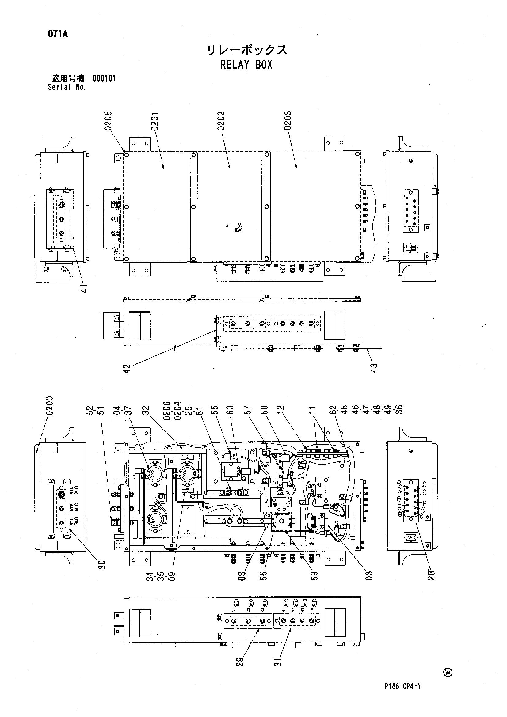 Схема Реле короб HITACHI EX3600-5