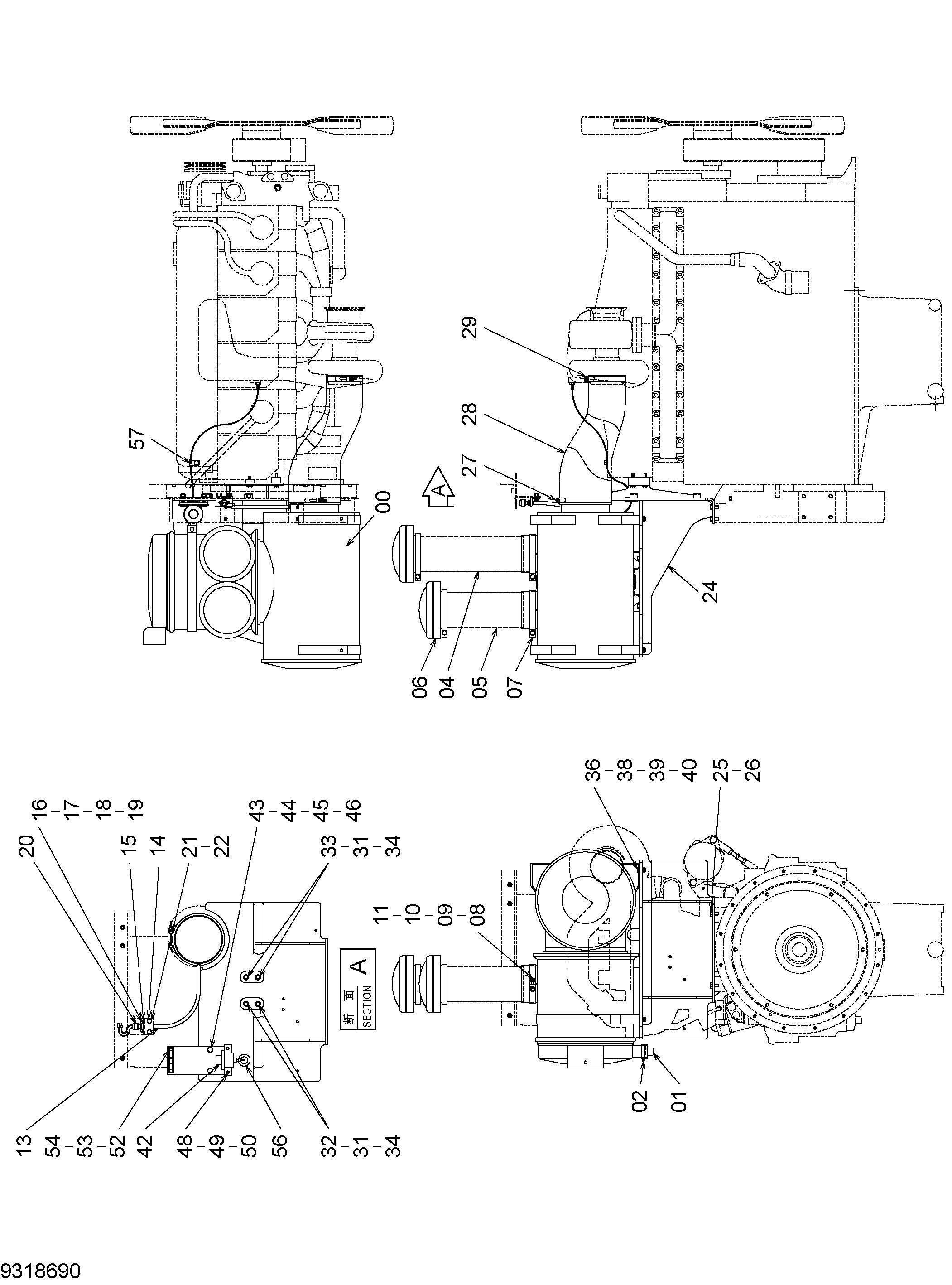 Схема Воздушный фильтр опора HITACHI EX1800-3