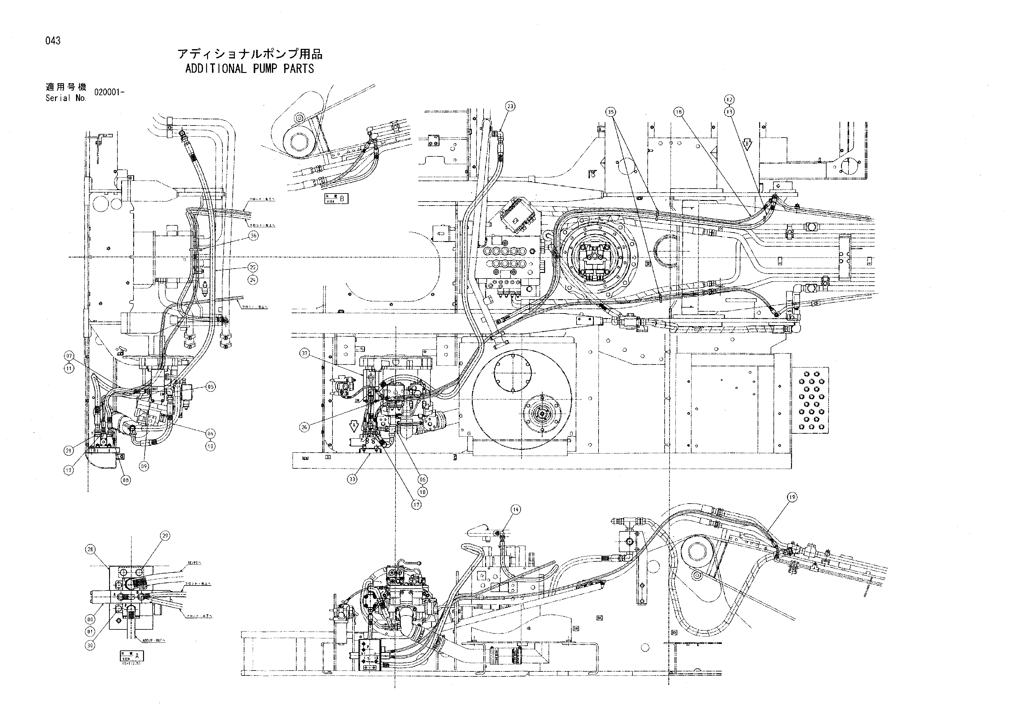 Схема Дополнительный насос детали HITACHI ZX270