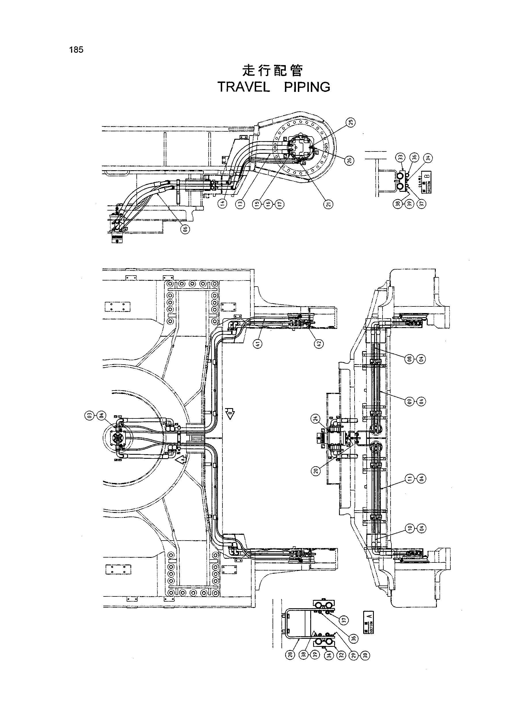 Схема Гидролинии хода HITACHI EX1200-5