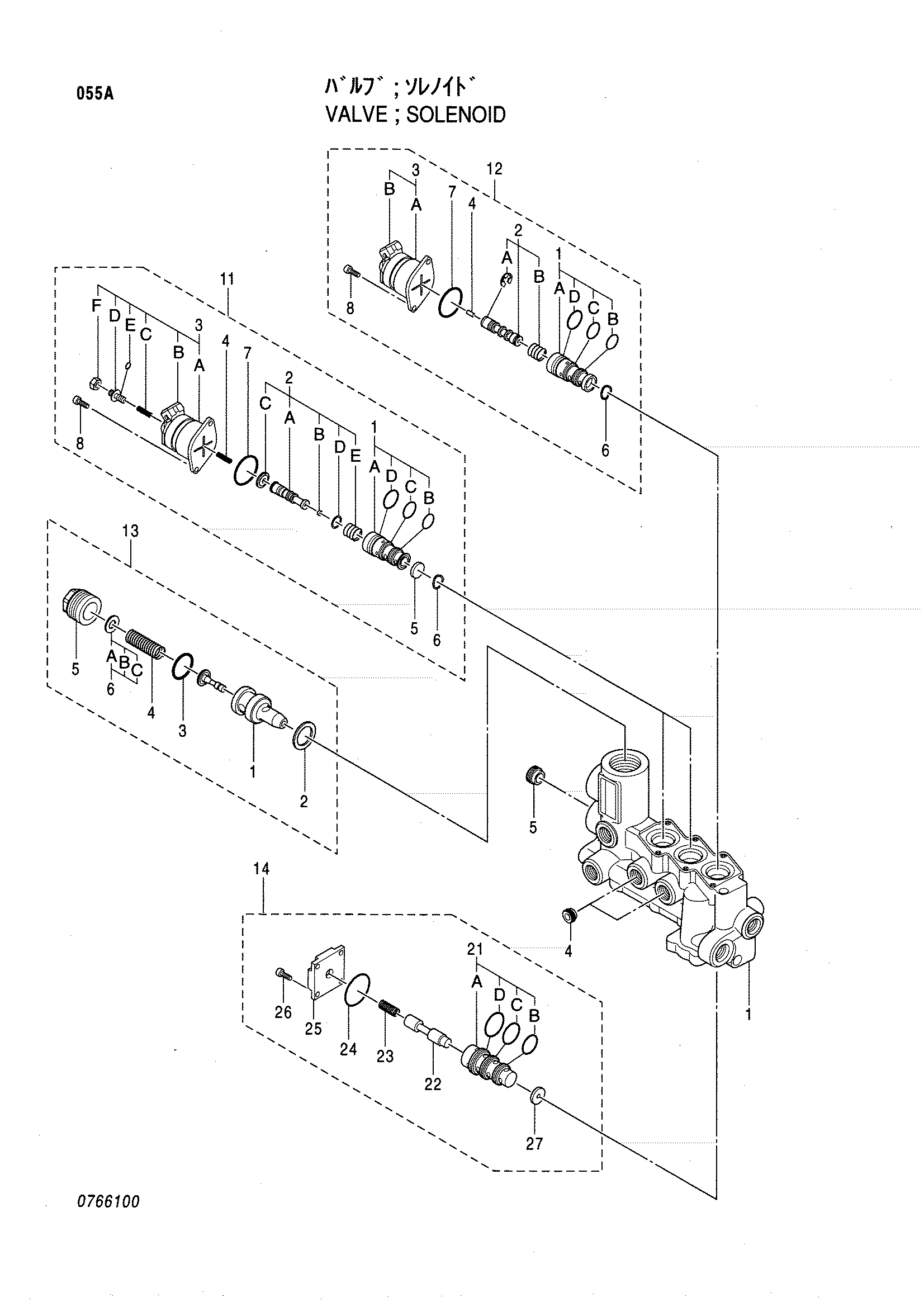 Схема Электромагнитный клапан HITACHI EX75US-5