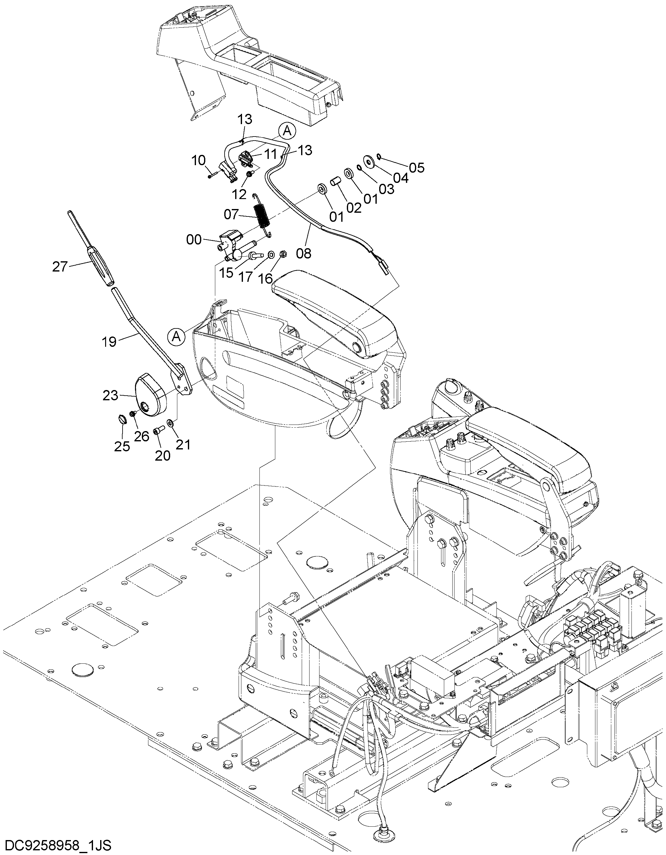 Схема Рычаг блокировки HITACHI ZX1800K-3