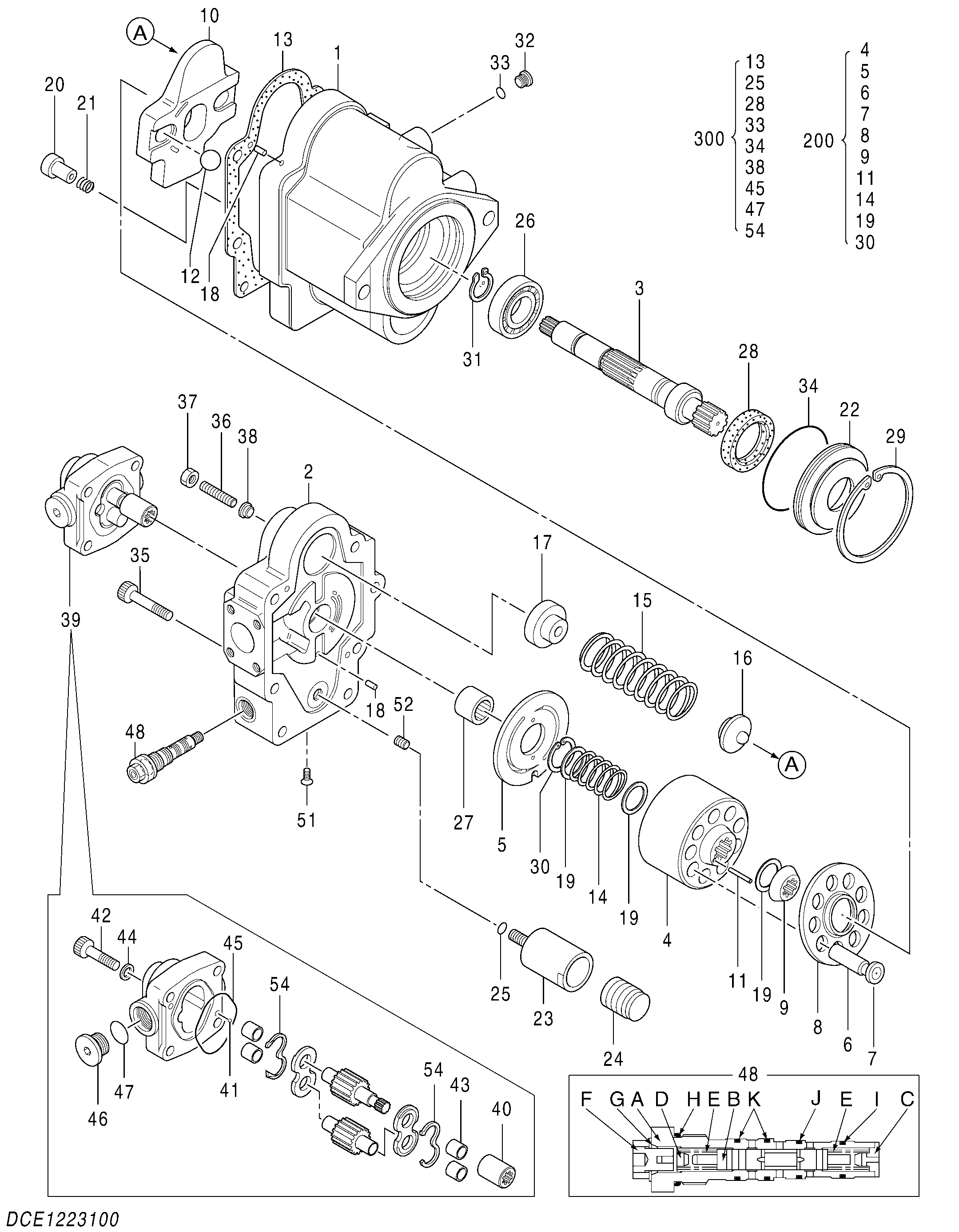 Схема Поршневой насос HITACHI ZX40WM-3D