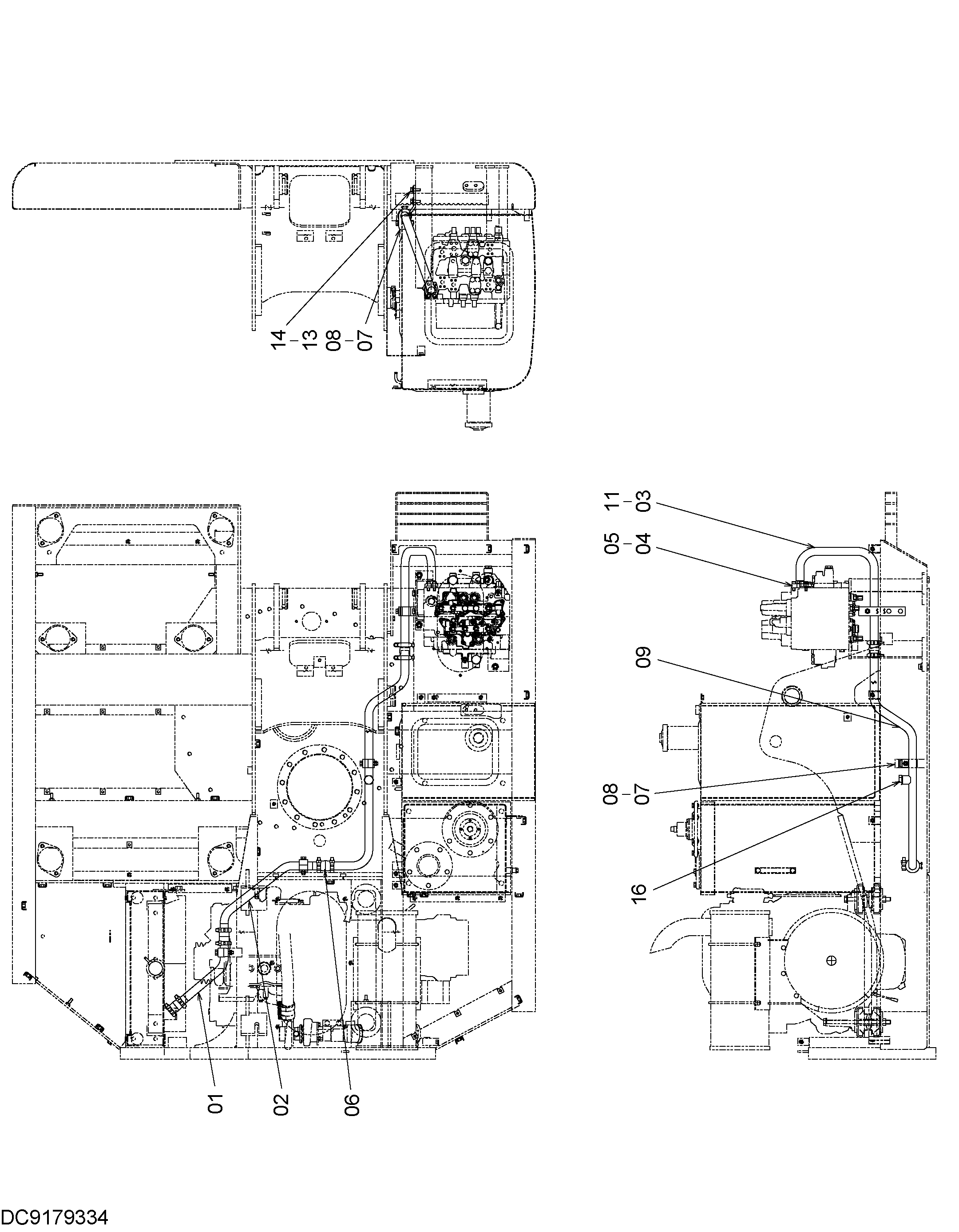 Схема Обратные трубопроводы (2) HITACHI EX90L-5