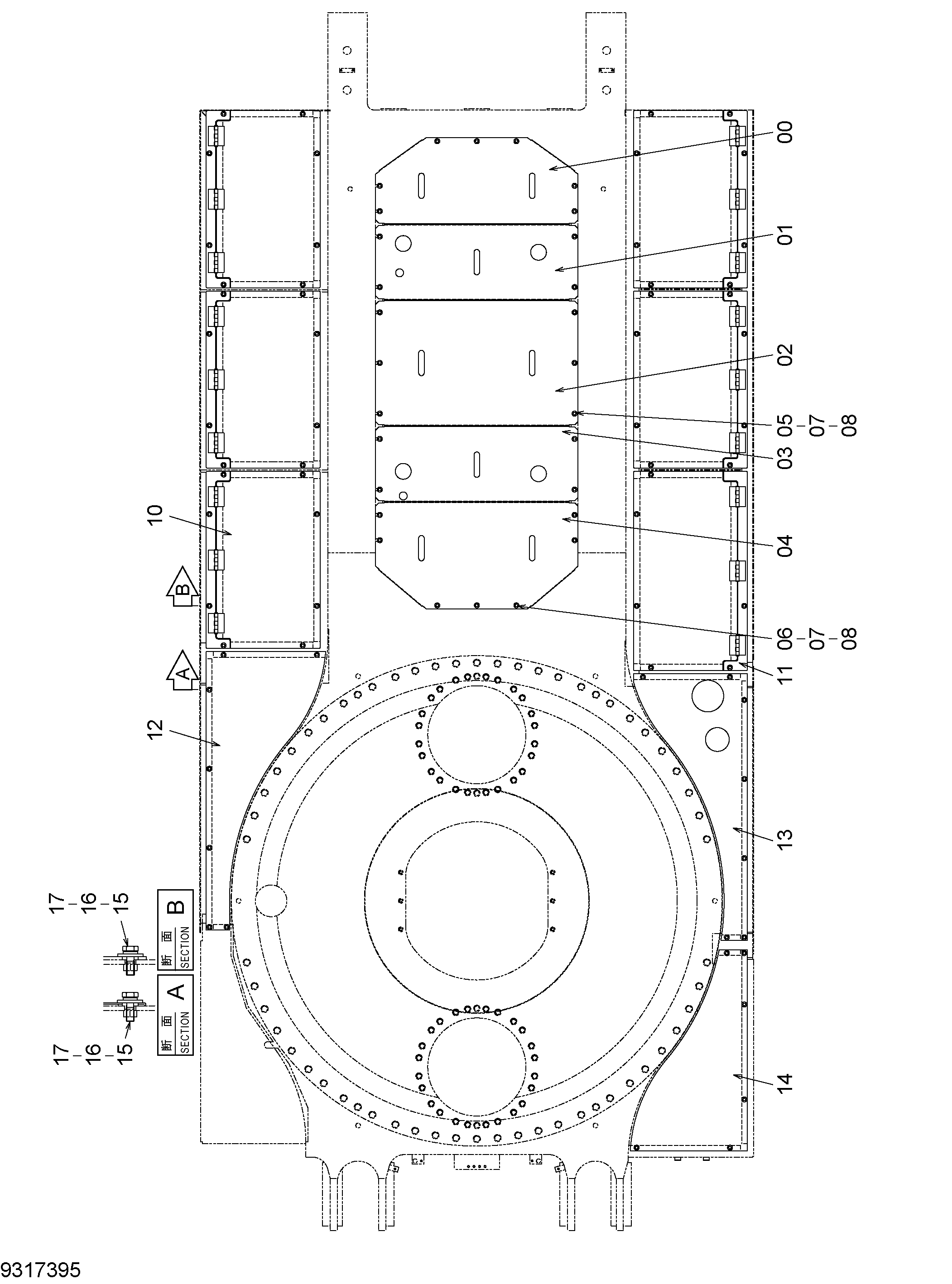 Схема Нижняя защита HITACHI EX1800-3